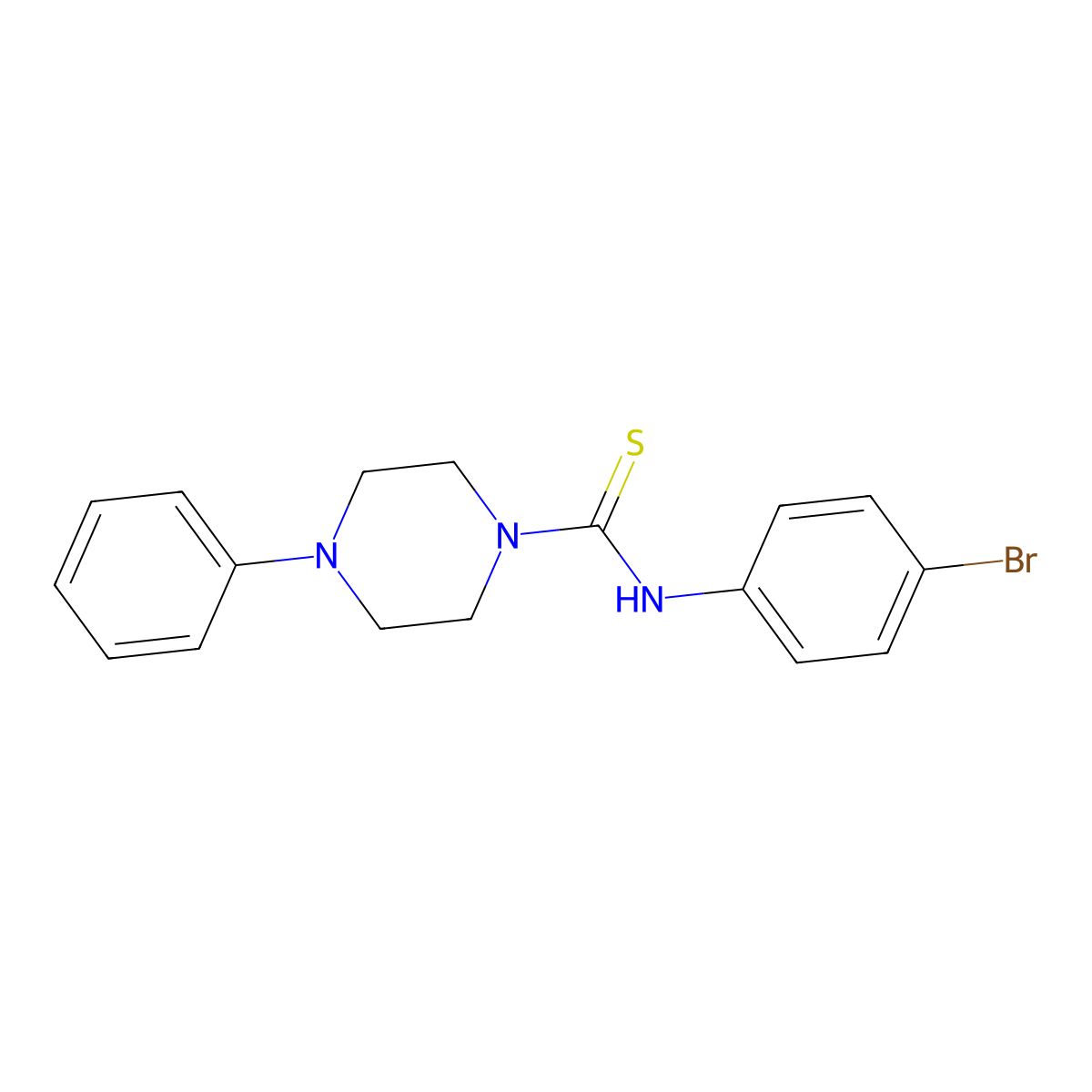 N-(4-bromophenyl)-4-phenylpiperazine-1-carbothioamide molecular structure, CAS 431923-48-7