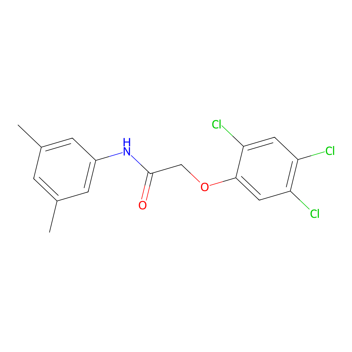 N-(3,5-dimethylphenyl)-2-(2,4,5-trichlorophenoxy)acetamide molecular structure, CAS 431923-52-3