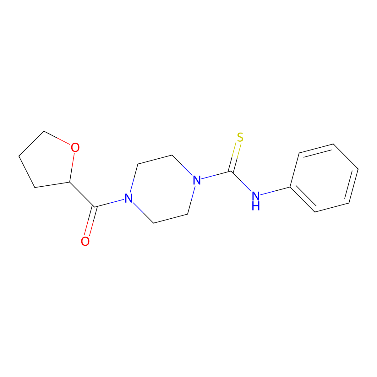 4-(oxolane-2-carbonyl)-N-phenylpiperazine-1-carbothioamide molecular structure, CAS 431923-66-9