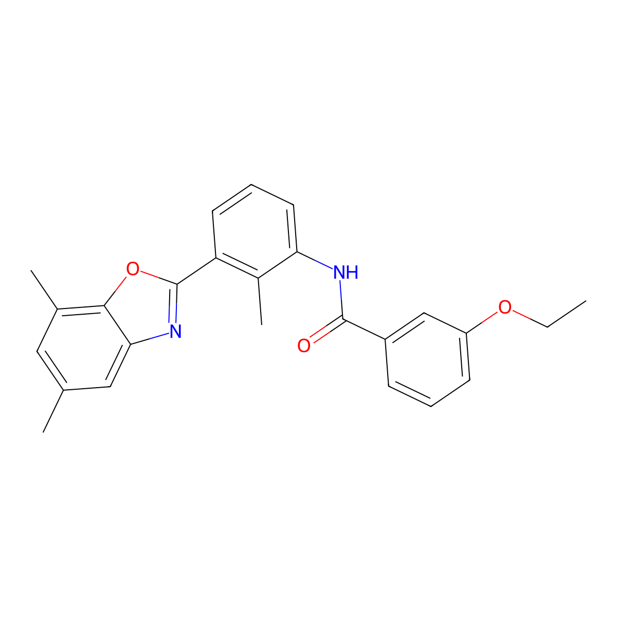 N-[3-(5,7-dimethyl-1,3-benzoxazol-2-yl)-2-methylphenyl]-3-ethoxybenzamide molecular structure, CAS 431923-88-5