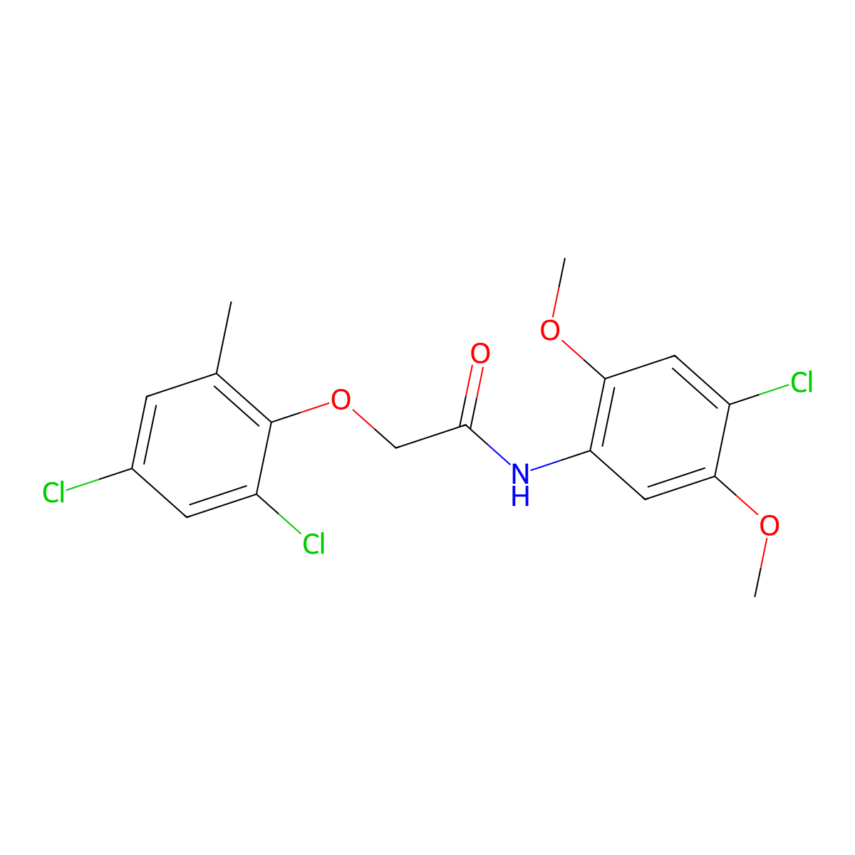 N-(4-chloro-2,5-dimethoxyphenyl)-2-(2,4-dichloro-6-methylphenoxy)acetamide molecular structure, CAS 431924-01-5