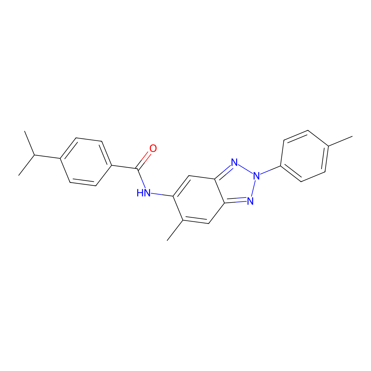 N-[6-methyl-2-(4-methylphenyl)benzotriazol-5-yl]-4-propan-2-ylbenzamide molecular structure, CAS 431924-06-0