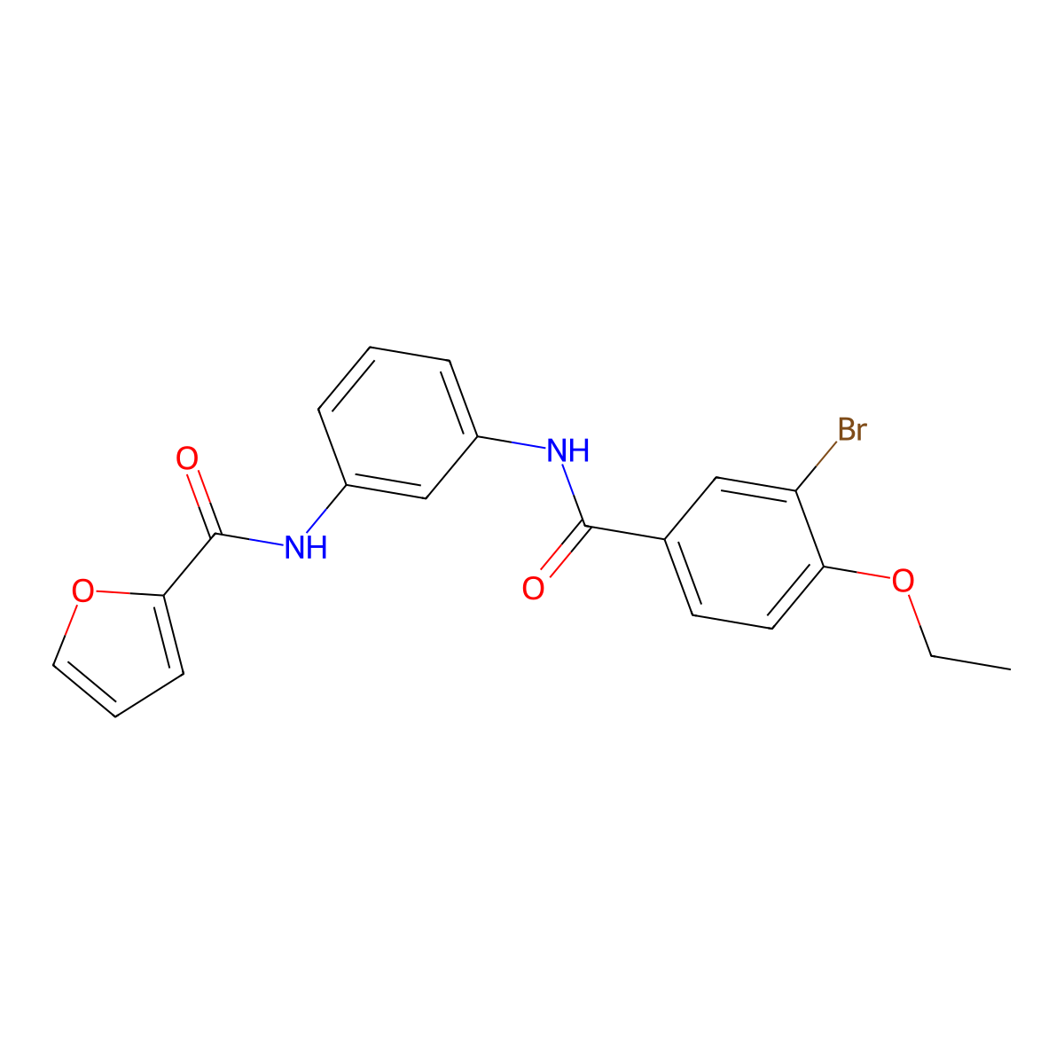 N-[3-[(3-bromo-4-ethoxybenzoyl)amino]phenyl]furan-2-carboxamide molecular structure, CAS 431924-20-8