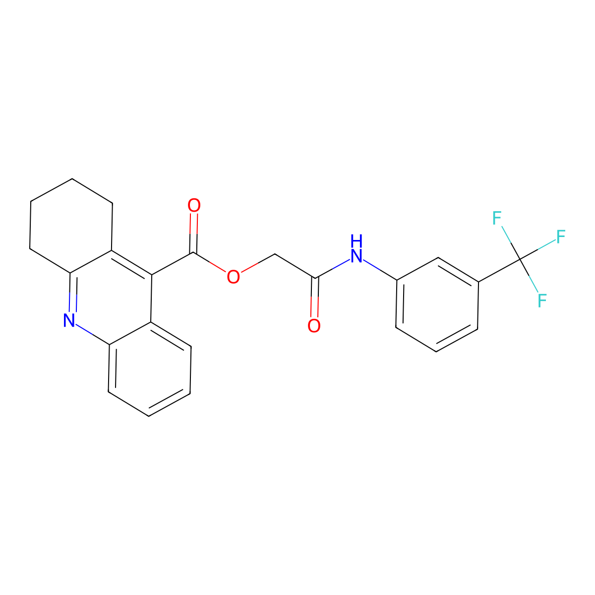 2-Oxo-2-((3-(trifluoromethyl)phenyl)amino)ethyl 1,2,3,4-tetrahydroacridine-9-carboxylate molecular structure, CAS 431924-25-3