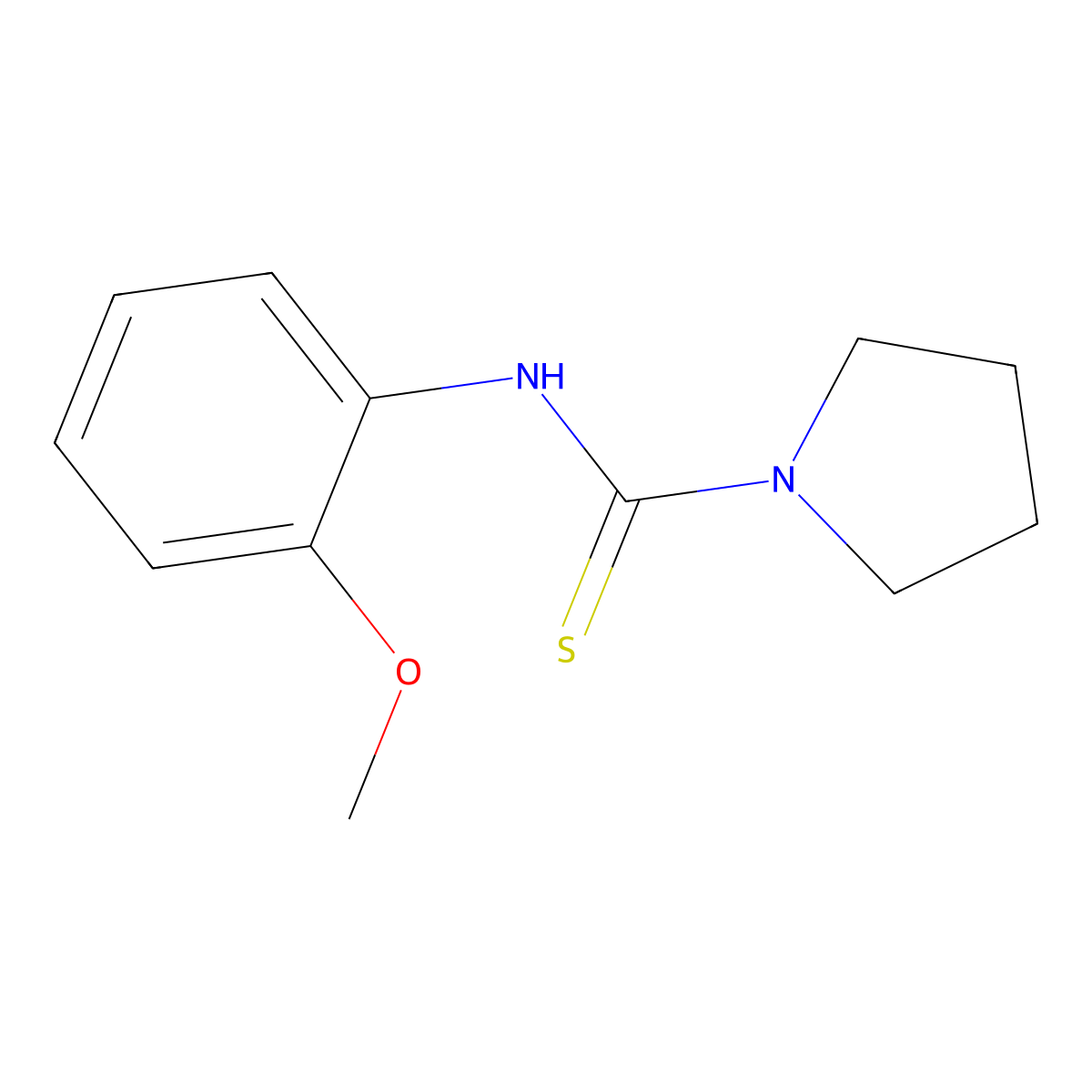 N-(2-methoxyphenyl)pyrrolidine-1-carbothioamide molecular structure, CAS 431924-33-3