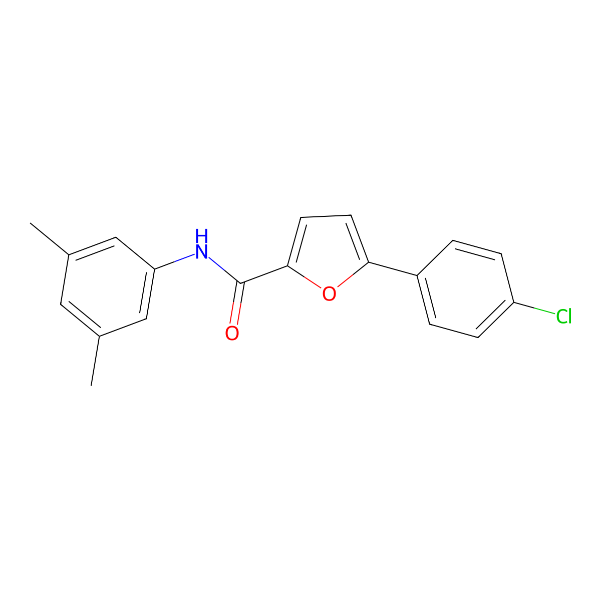 5-(4-chlorophenyl)-N-(3,5-dimethylphenyl)furan-2-carboxamide molecular structure, CAS 431924-36-6