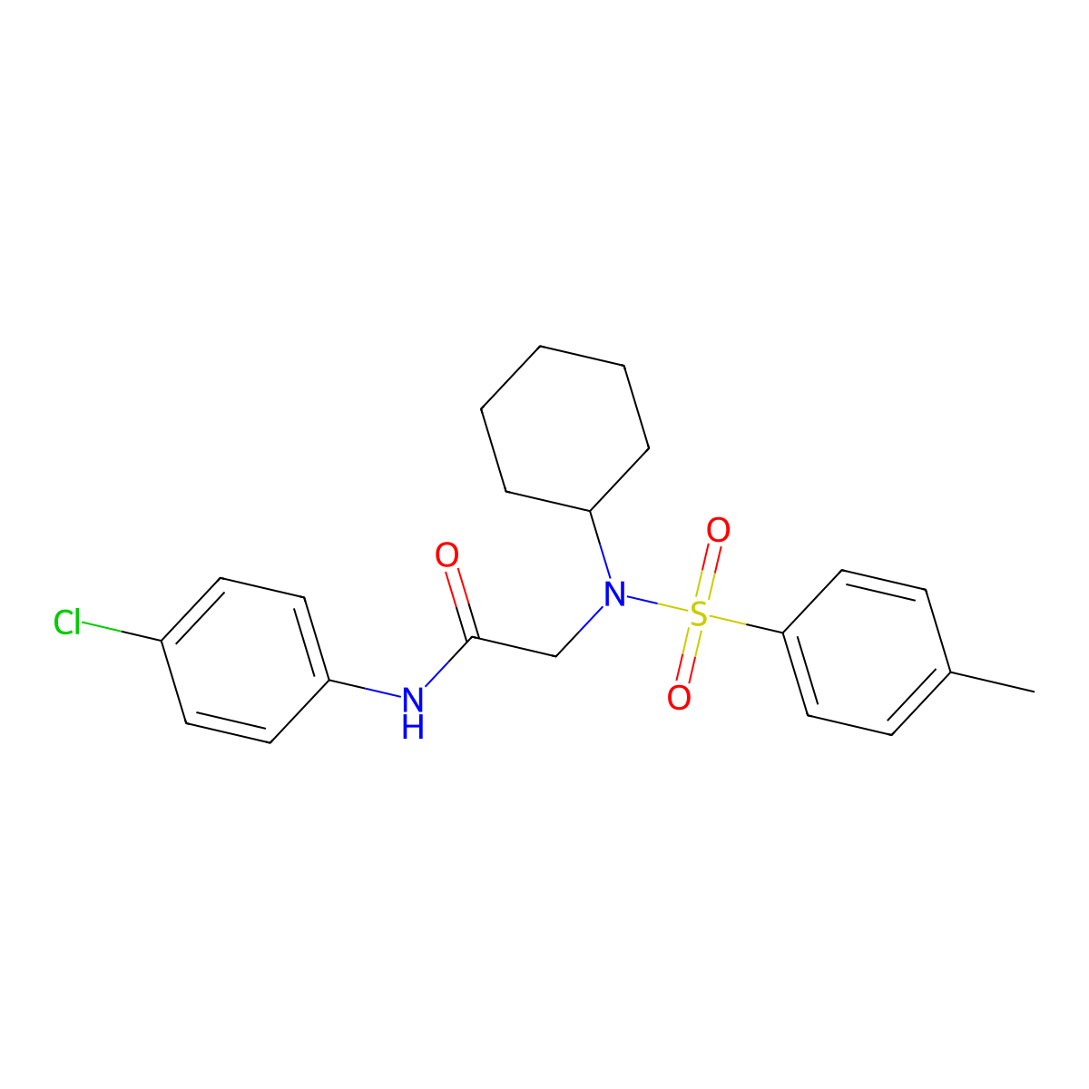 N-(4-chlorophenyl)-2-[cyclohexyl-(4-methylphenyl)sulfonylamino]acetamide molecular structure, CAS 431924-43-5