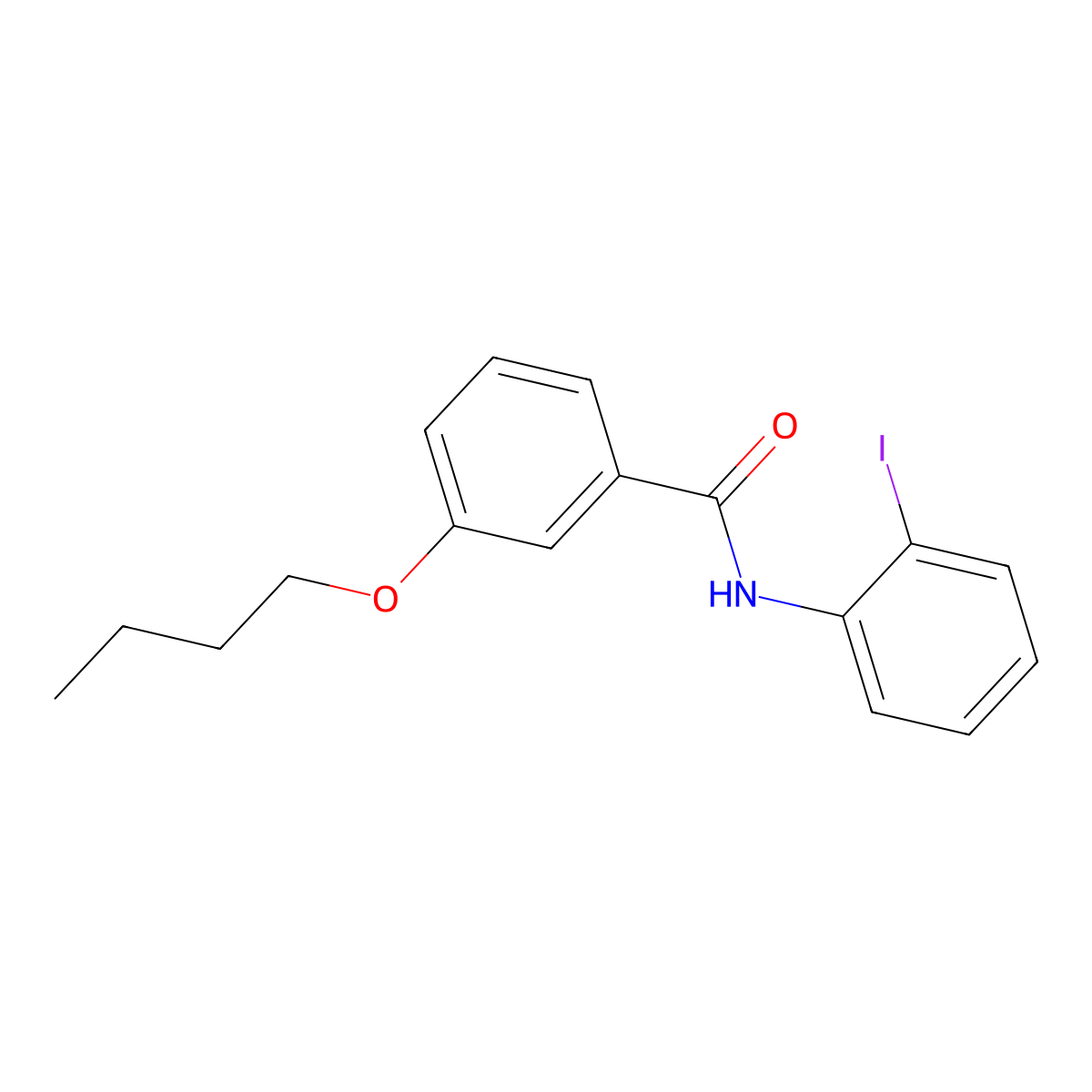 3-butoxy-N-(2-iodophenyl)benzamide molecular structure, CAS 431924-61-7