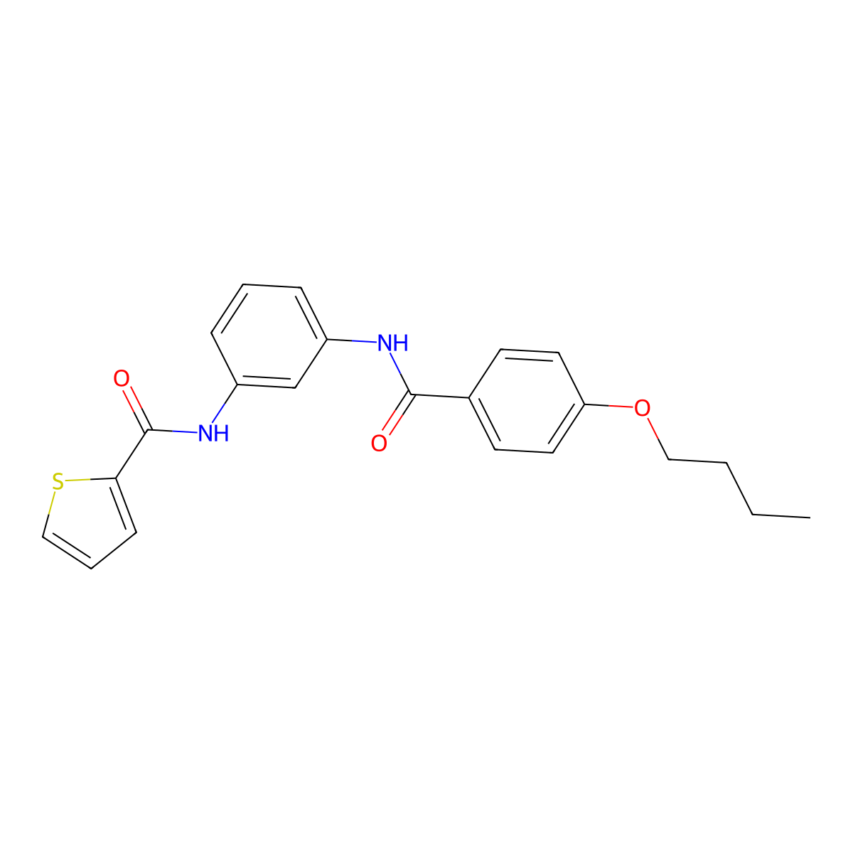 N-[3-[(4-butoxybenzoyl)amino]phenyl]thiophene-2-carboxamide molecular structure, CAS 431924-78-6