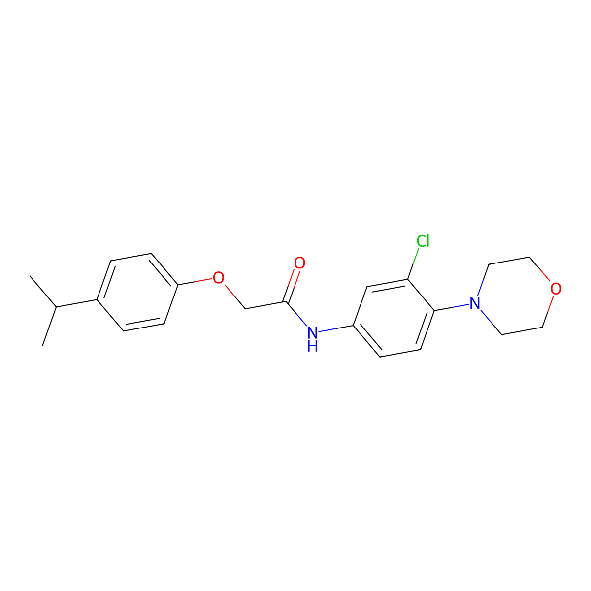 N-[3-chloro-4-(morpholin-4-yl)phenyl]-2-[4-(propan-2-yl)phenoxy]acetamide molecular structure, CAS 431924-80-0