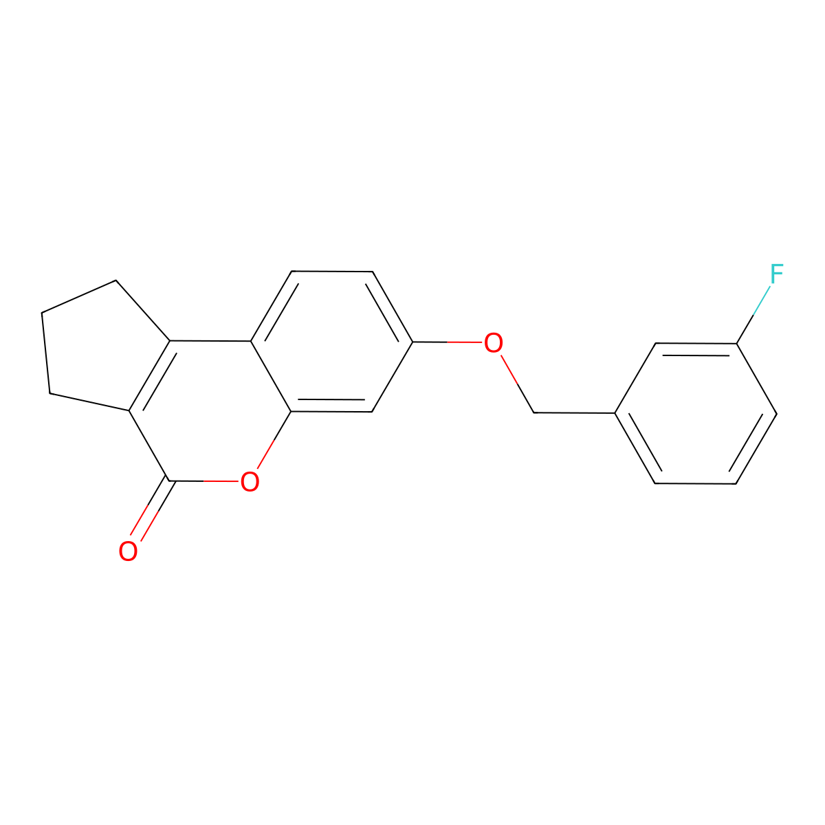 7-[(3-fluorobenzyl)oxy]-2,3-dihydrocyclopenta[c]chromen-4(1H)-one molecular structure, CAS 431924-82-2