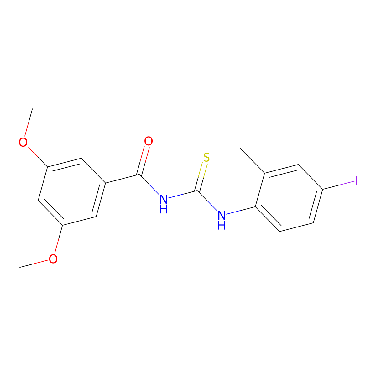 N-[(4-iodo-2-methylphenyl)carbamothioyl]-3,5-dimethoxybenzamide molecular structure, CAS 431924-94-6