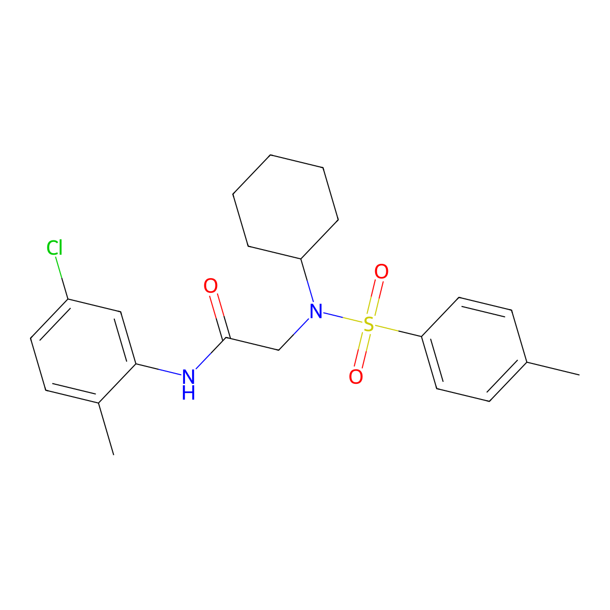 N-(5-chloro-2-methylphenyl)-2-[cyclohexyl-(4-methylphenyl)sulfonylamino]acetamide molecular structure, CAS 431924-97-9