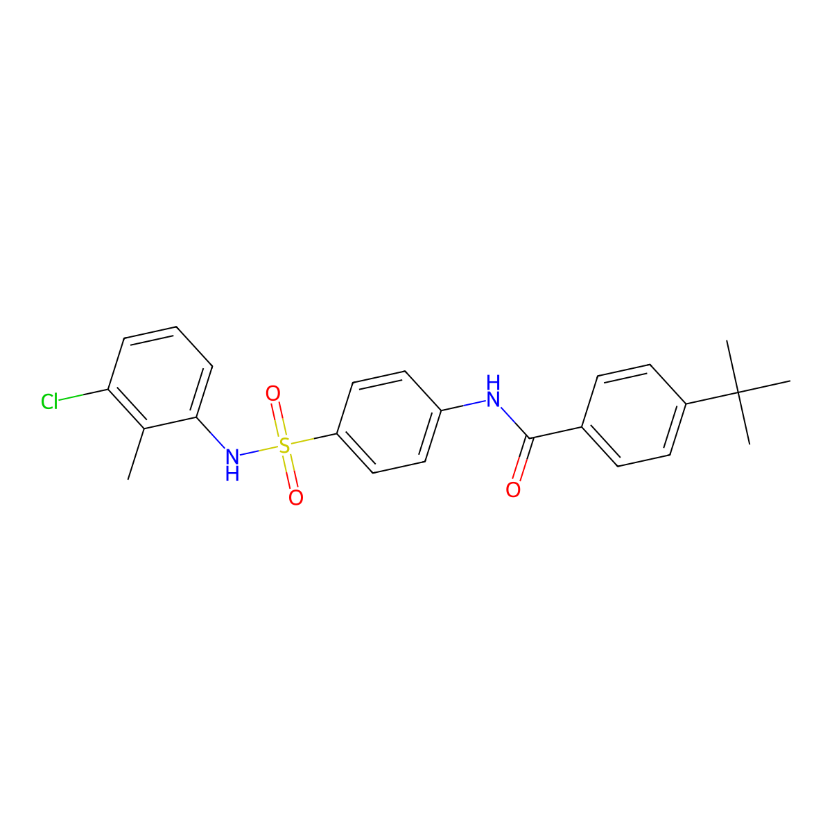 4-tert-butyl-N-[4-[(3-chloro-2-methylphenyl)sulfamoyl]phenyl]benzamide molecular structure, CAS 431924-98-0