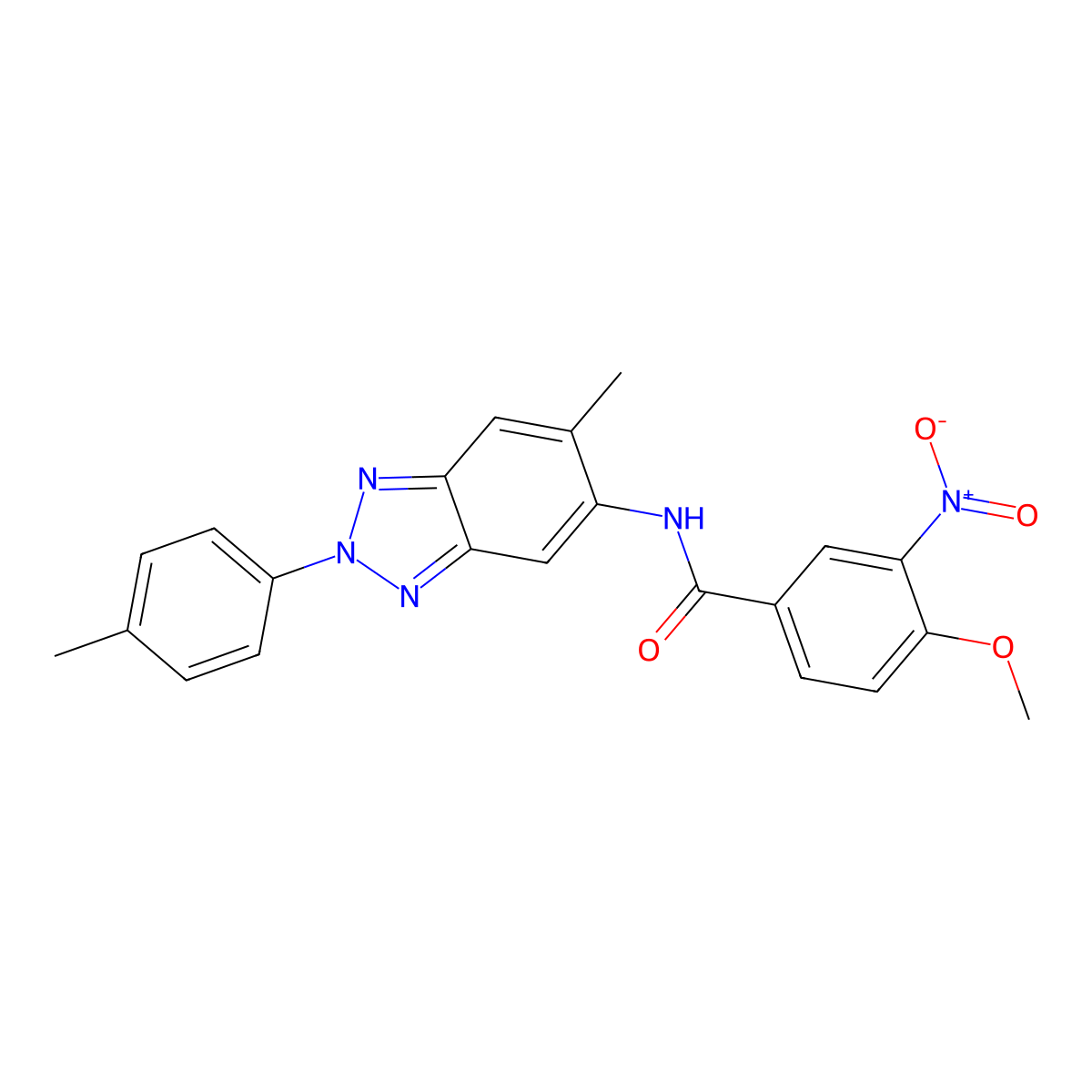 4-methoxy-N-[6-methyl-2-(4-methylphenyl)benzotriazol-5-yl]-3-nitrobenzamide molecular structure, CAS 431925-04-1