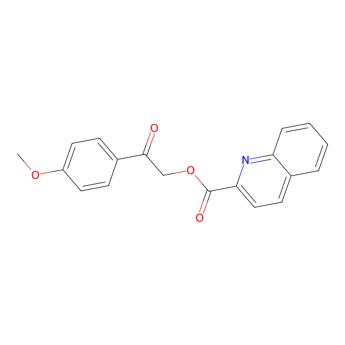 2-(4-Methoxyphenyl)-2-oxoethyl quinoline-2-carboxylate molecular structure, CAS 431925-05-2