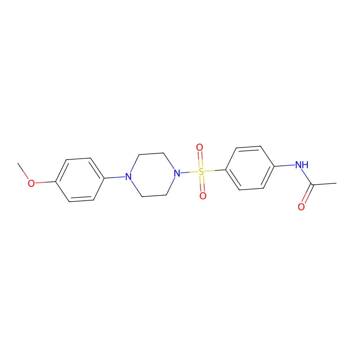N-(4-{[4-(4-methoxyphenyl)piperazin-1-yl]sulfonyl}phenyl)acetamide molecular structure, CAS 431925-15-4