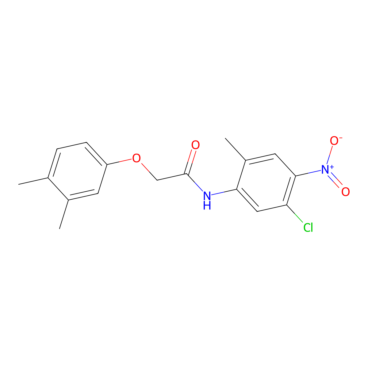 N-(5-chloro-2-methyl-4-nitrophenyl)-2-(3,4-dimethylphenoxy)acetamide molecular structure, CAS 431925-35-8
