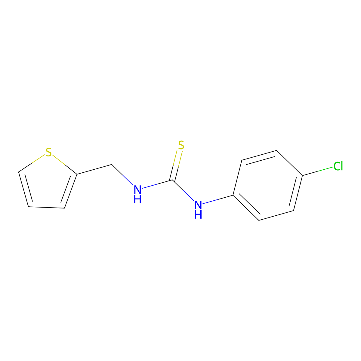 1-(4-Chlorophenyl)-3-(thiophen-2-ylmethyl)thiourea molecular structure, CAS 431925-43-8
