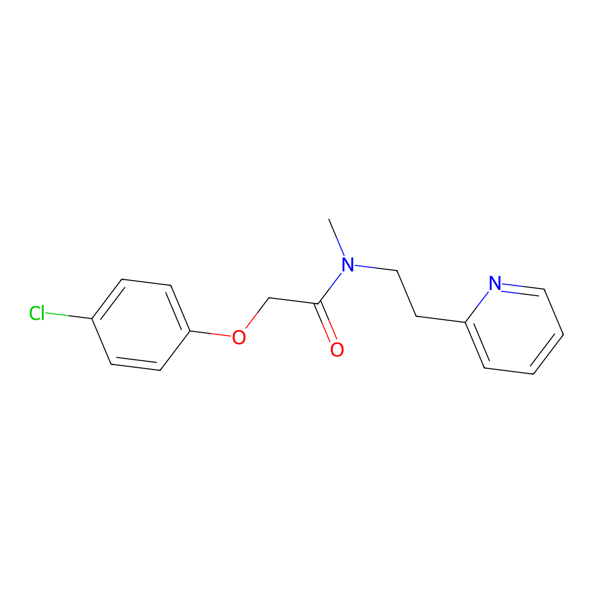 2-(4-chlorophenoxy)-N-methyl-N-(2-pyridin-2-ylethyl)acetamide molecular structure, CAS 431925-64-3