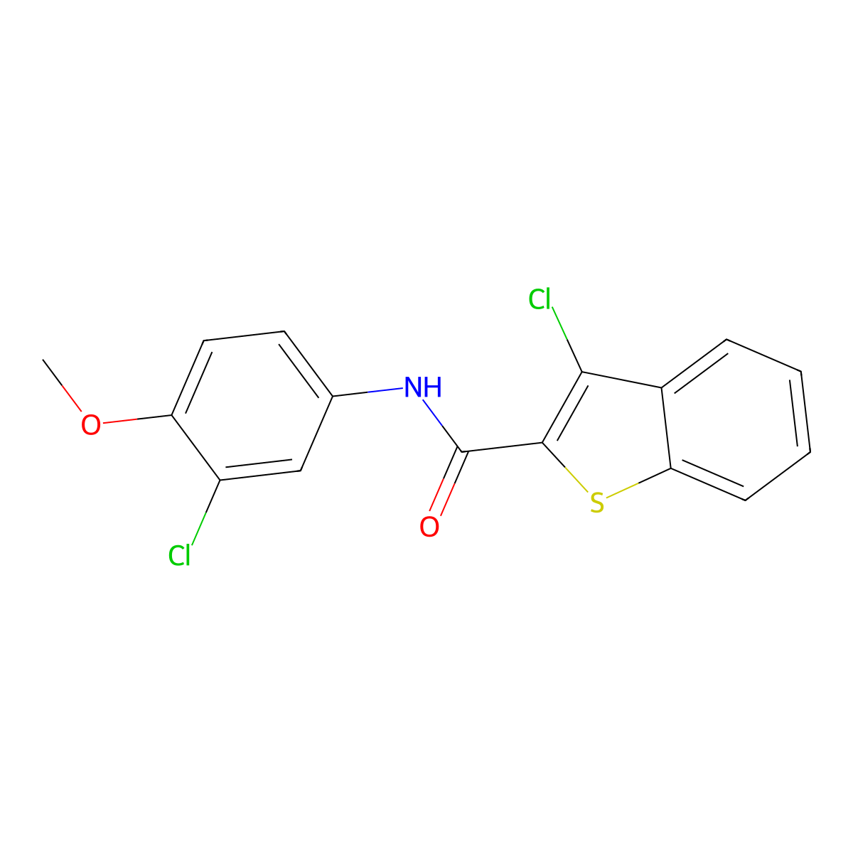 3-chloro-N-(3-chloro-4-methoxyphenyl)-1-benzothiophene-2-carboxamide molecular structure, CAS 431925-70-1