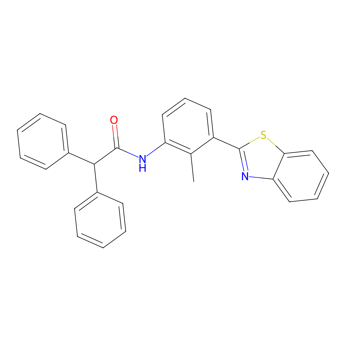 N-[3-(1,3-benzothiazol-2-yl)-2-methylphenyl]-2,2-diphenylacetamide molecular structure, CAS 431925-72-3
