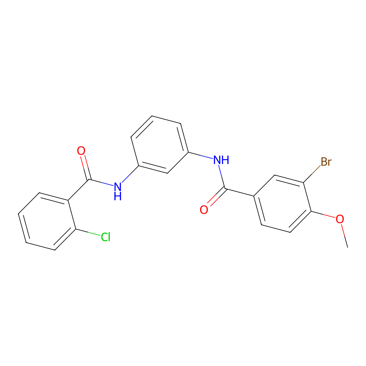 3-bromo-N-[3-[(2-chlorobenzoyl)amino]phenyl]-4-methoxybenzamide molecular structure, CAS 431925-78-9