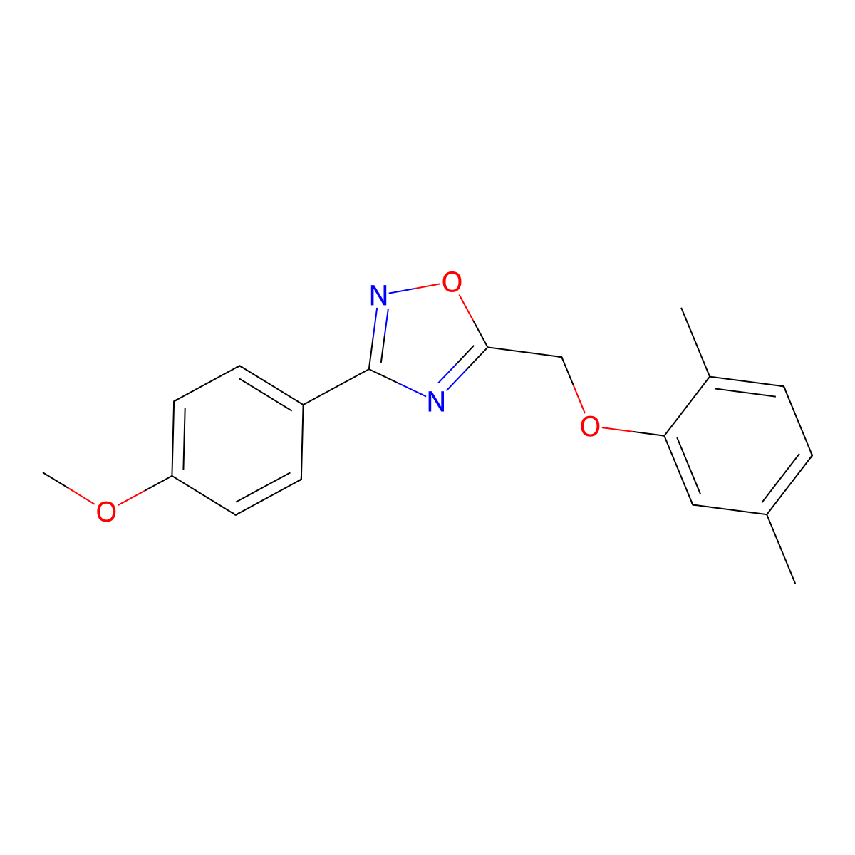 5-[(2,5-Dimethylphenoxy)methyl]-3-(4-methoxyphenyl)-1,2,4-oxadiazole molecular structure, CAS 431925-92-7