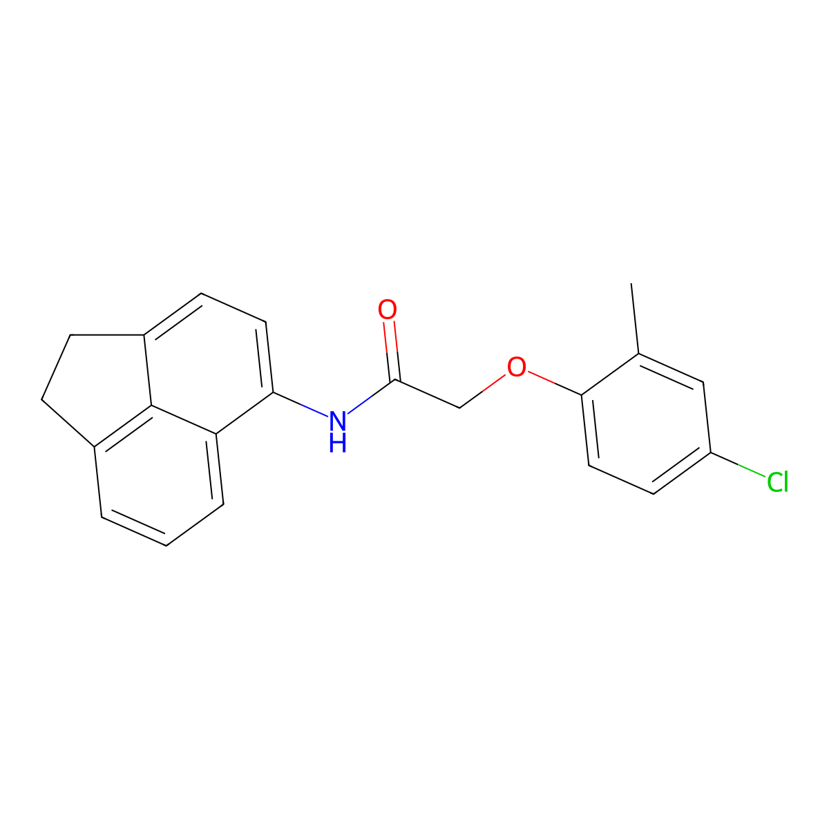 2-(4-chloro-2-methylphenoxy)-N-(1,2-dihydroacenaphthylen-5-yl)acetamide molecular structure, CAS 431925-95-0
