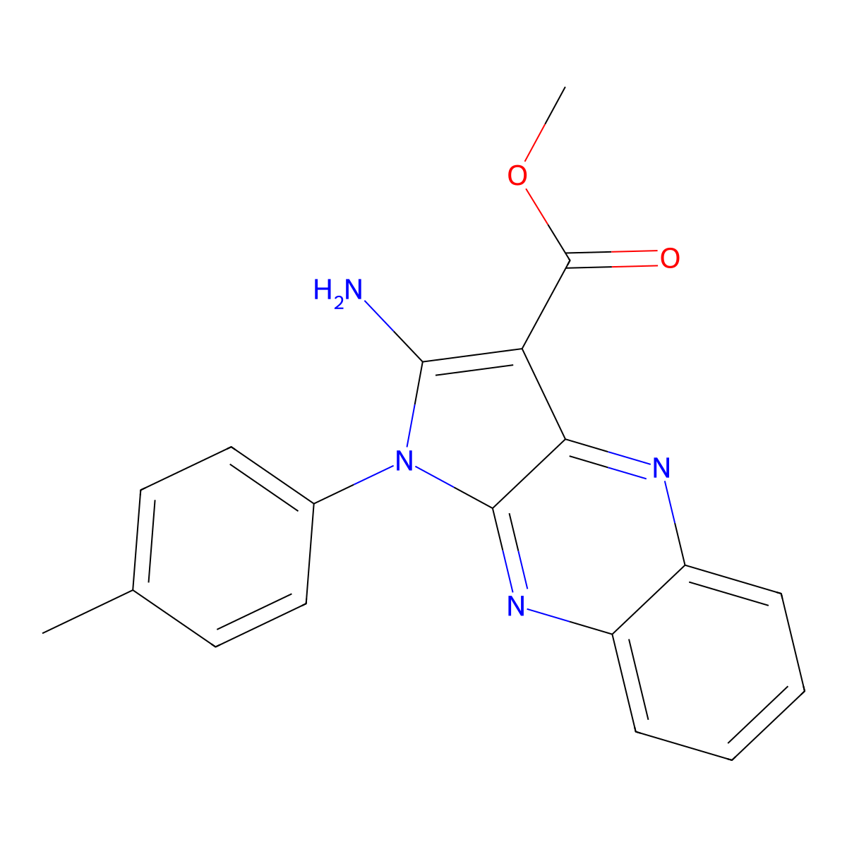 methyl 2-amino-1-(4-methylphenyl)-1H-pyrrolo[2,3-b]quinoxaline-3-carboxylate molecular structure, CAS 431926-06-6