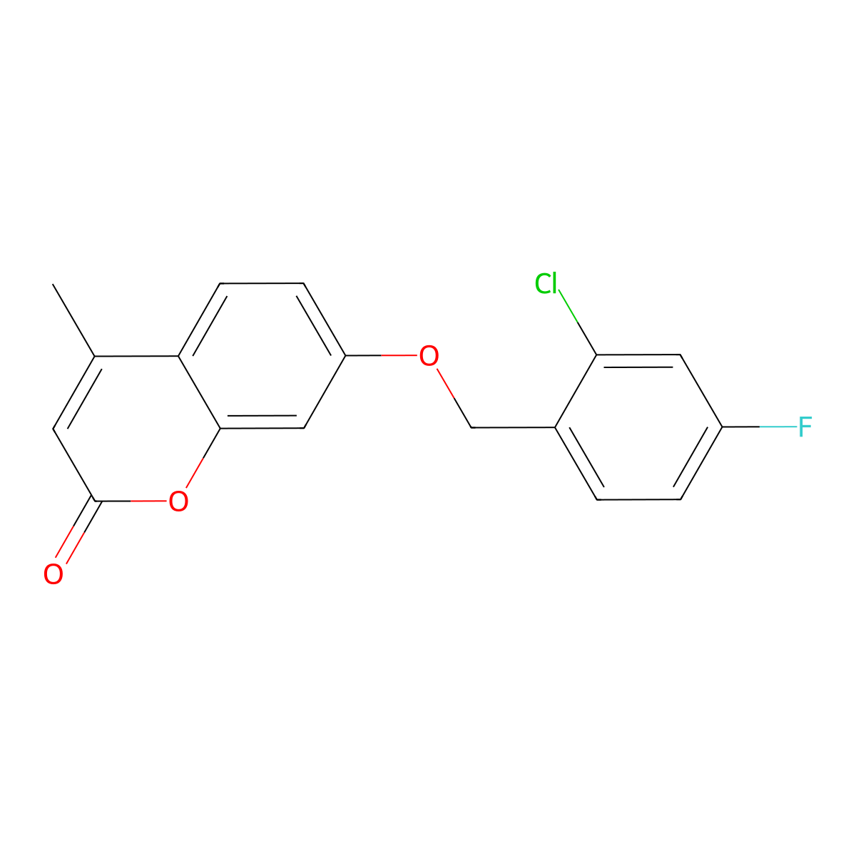 7-[(2-chloro-4-fluorobenzyl)oxy]-4-methyl-2H-chromen-2-one molecular structure, CAS 431926-20-4