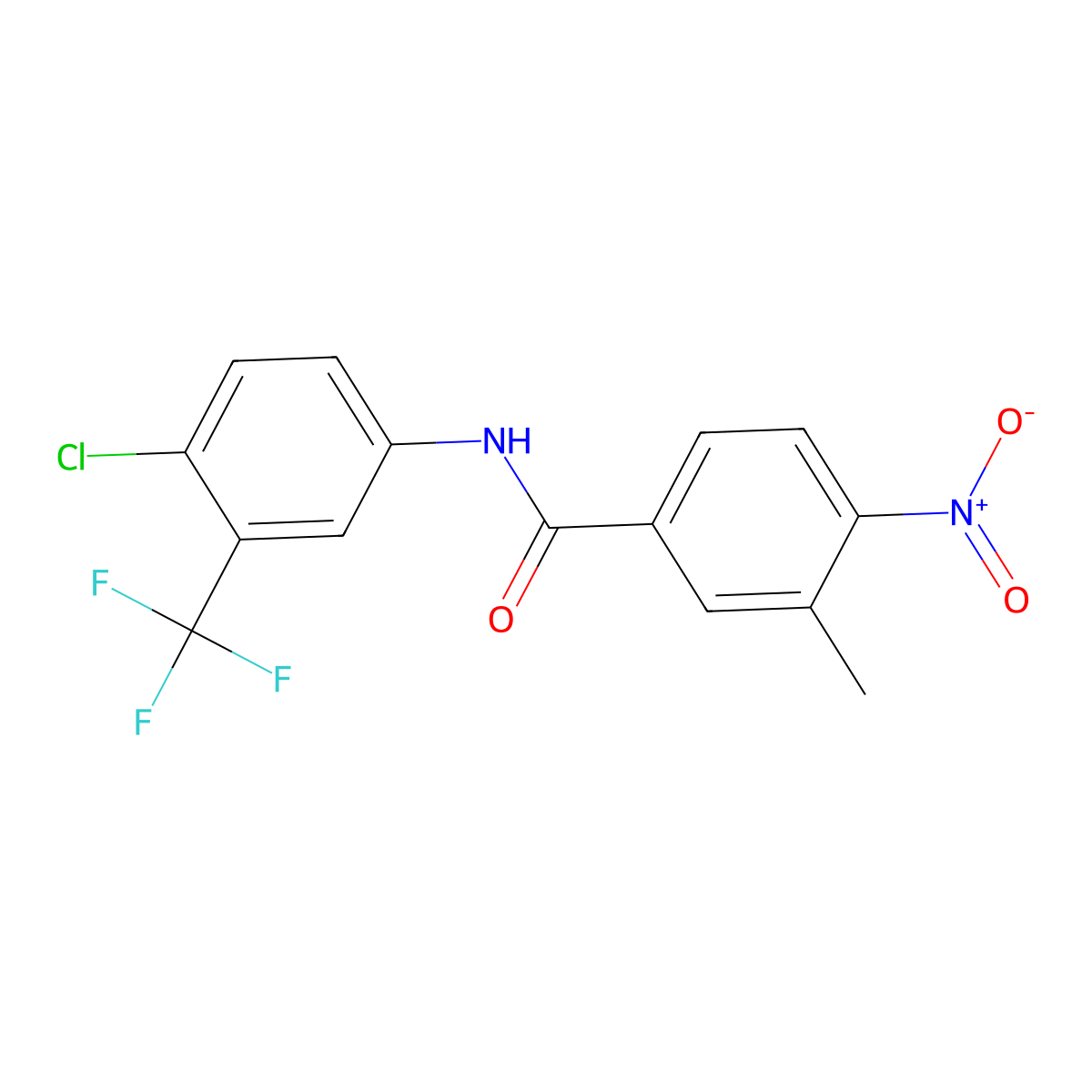 N-[4-chloro-3-(trifluoromethyl)phenyl]-3-methyl-4-nitrobenzamide molecular structure, CAS 431926-36-2
