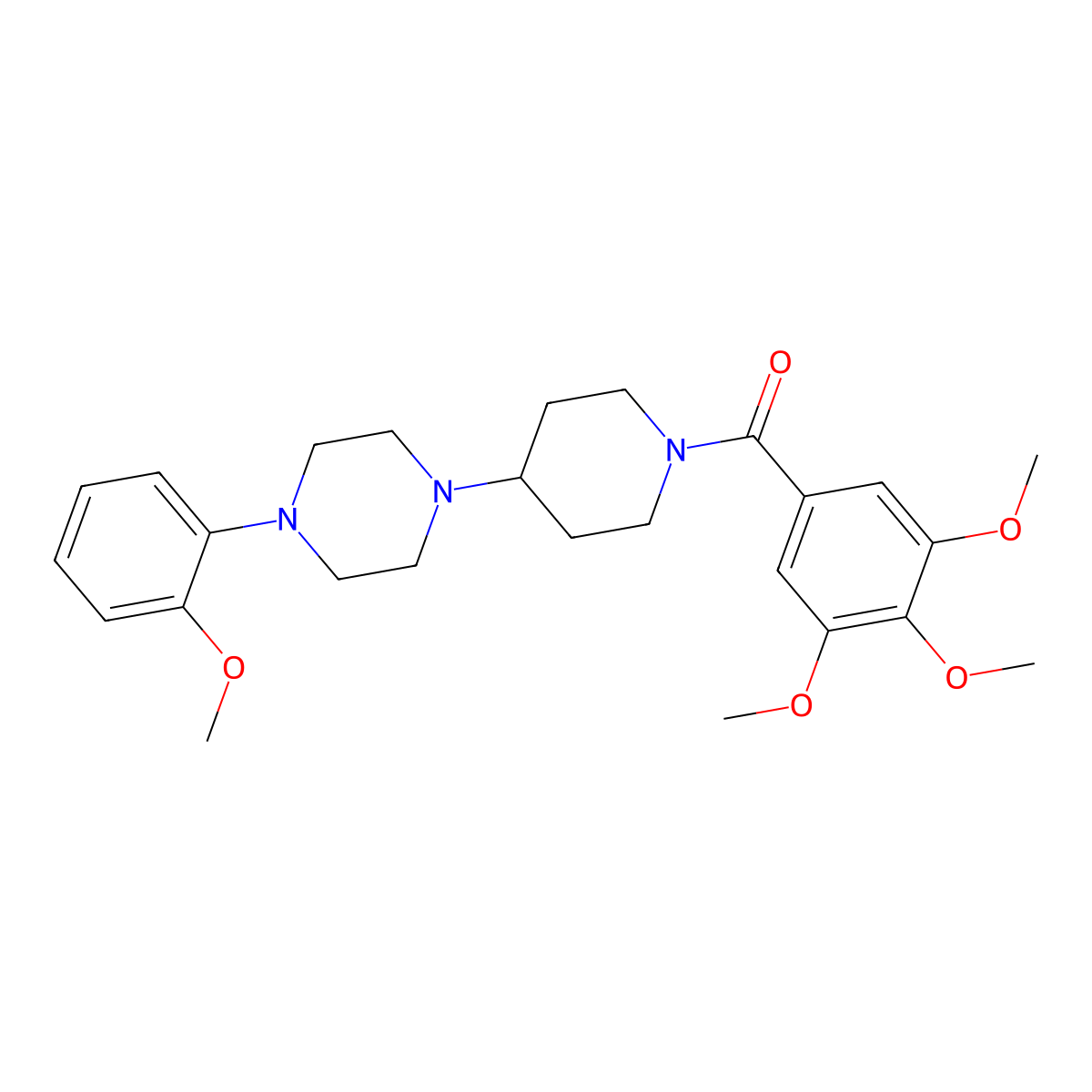 [4-[4-(2-Methoxyphenyl)piperazin-1-yl]piperidin-1-yl]-(3,4,5-trimethoxyphenyl)methanone molecular structure, CAS 431926-40-8