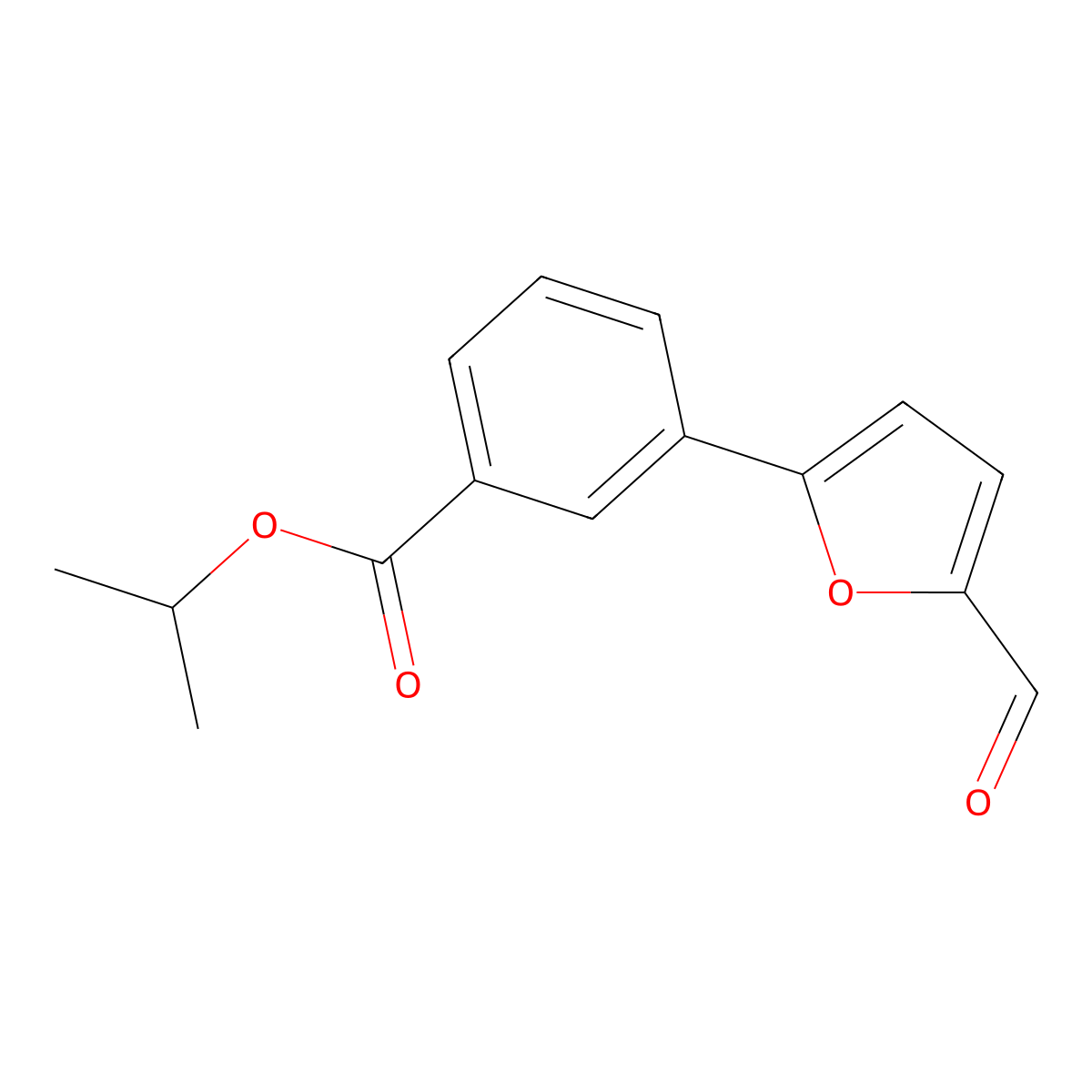 Isopropyl 3-(5-formyl-2-furyl)benzoate molecular structure, CAS 431926-52-2