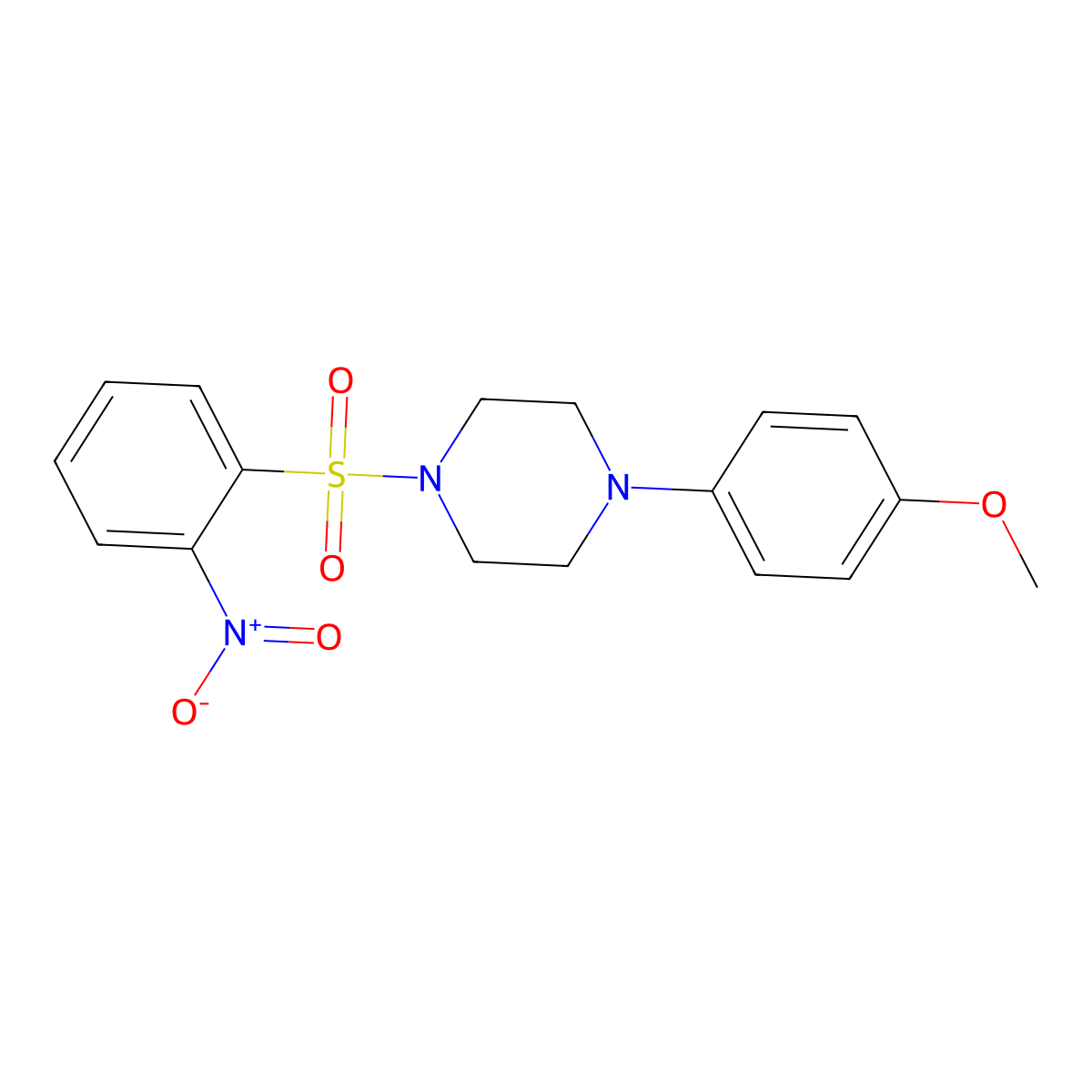 1-(4-Methoxyphenyl)-4-(2-nitrophenyl)sulfonylpiperazine molecular structure, CAS 431926-73-7