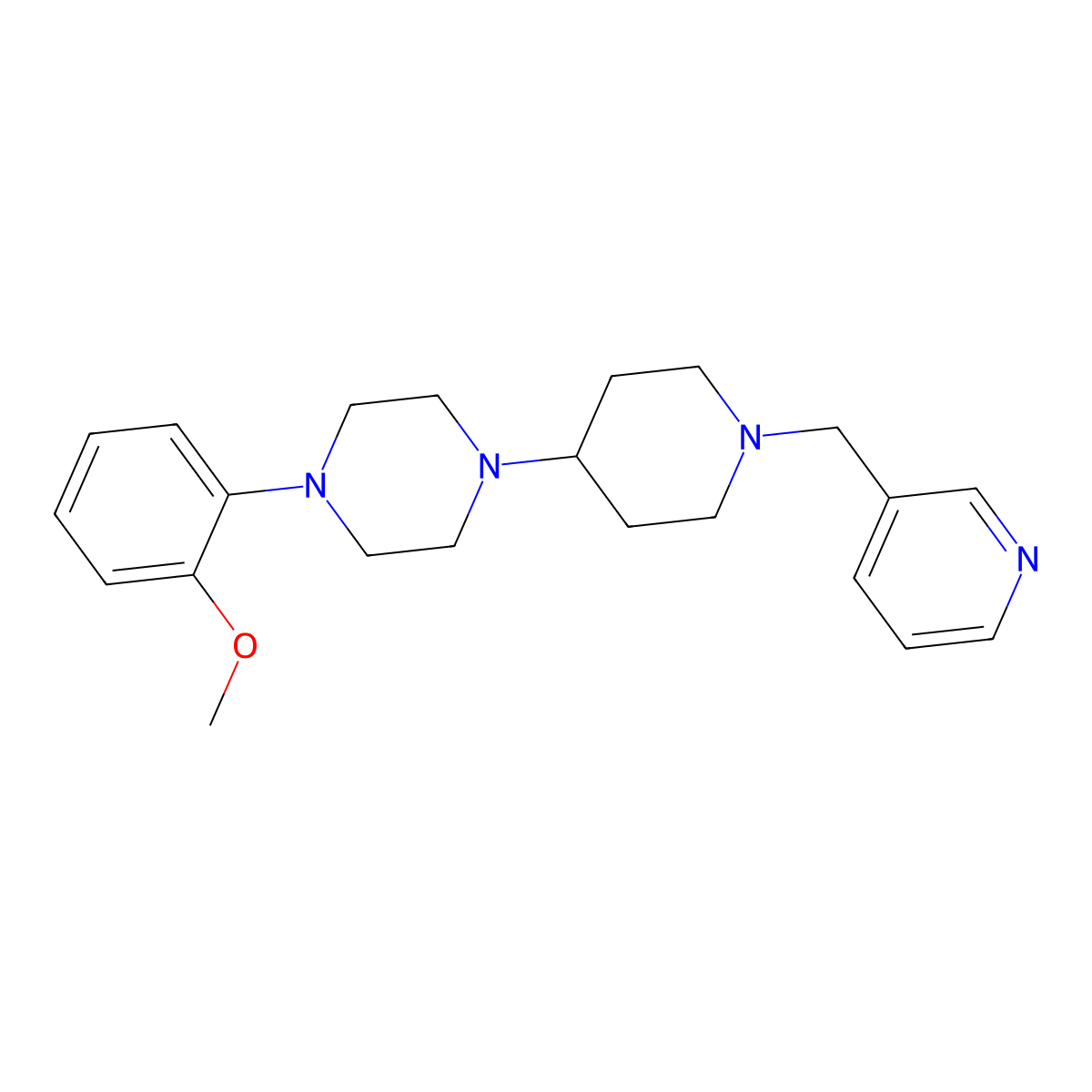 1-(2-Methoxyphenyl)-4-[1-(pyridin-3-ylmethyl)piperidin-4-yl]piperazine molecular structure, CAS 431926-77-1