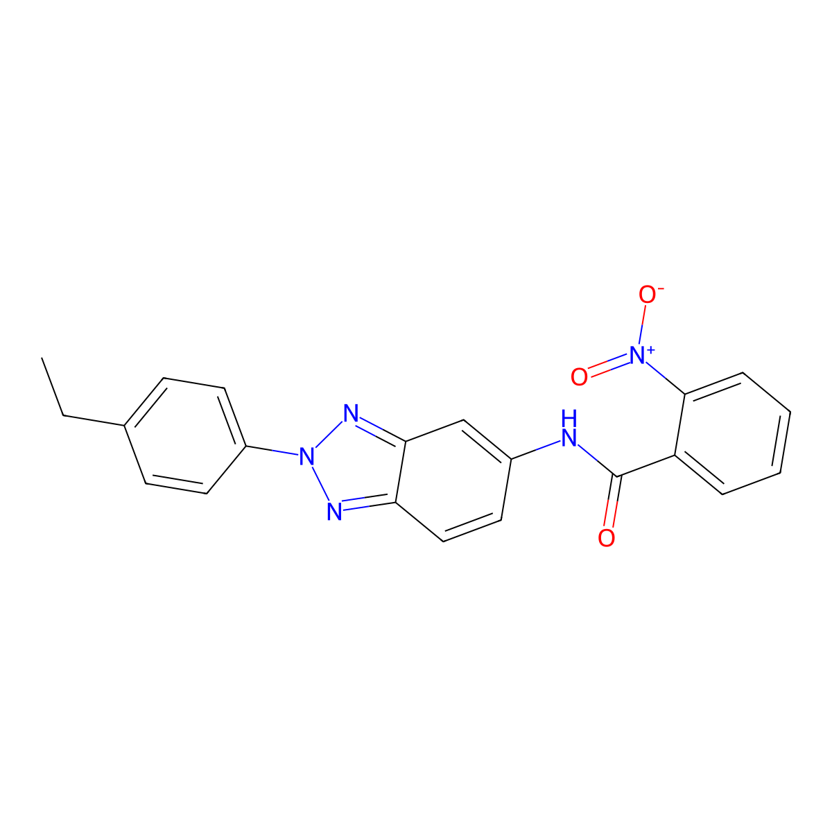 N-[2-(4-ethylphenyl)benzotriazol-5-yl]-2-nitrobenzamide molecular structure, CAS 431926-81-7