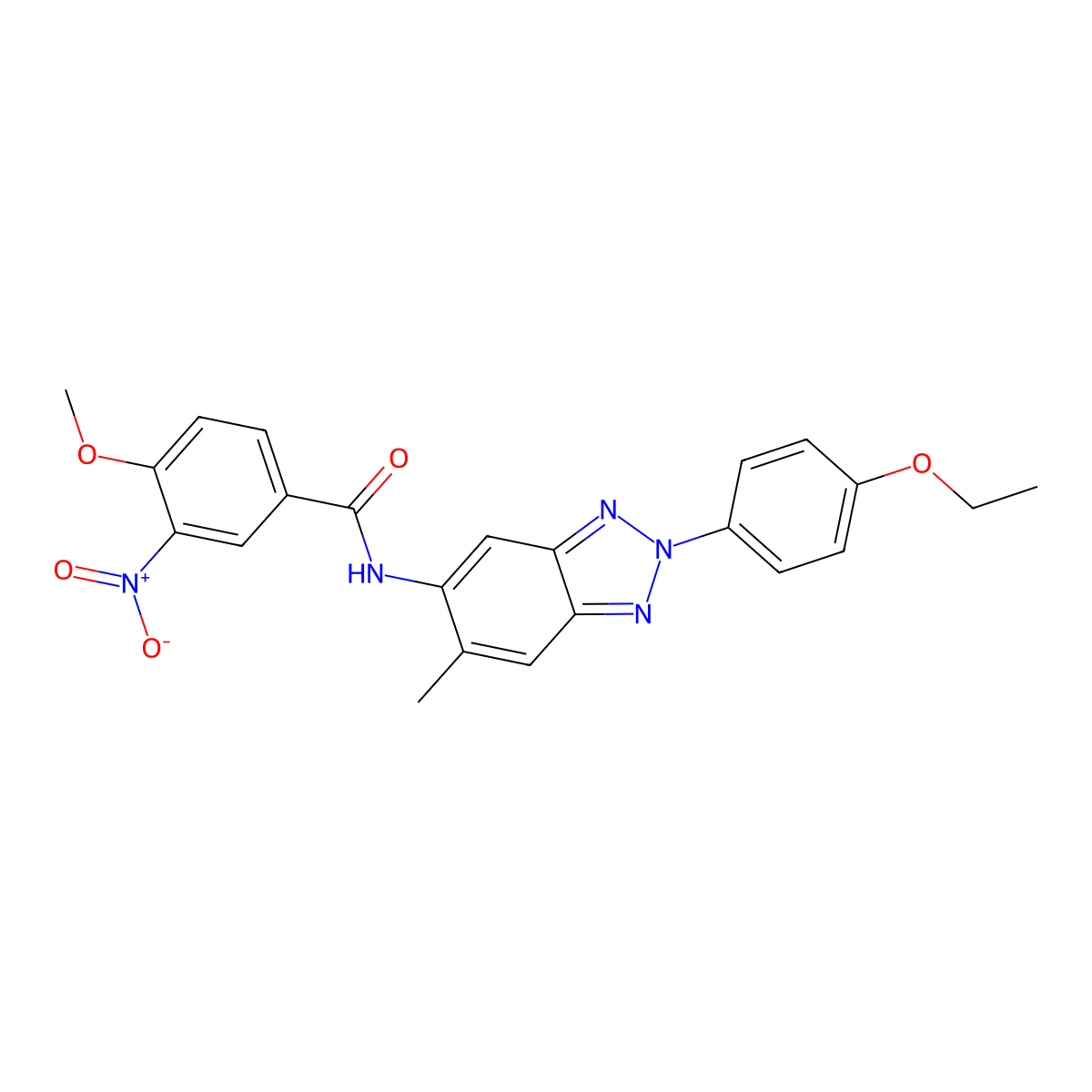 N-[2-(4-ethoxyphenyl)-6-methylbenzotriazol-5-yl]-4-methoxy-3-nitrobenzamide molecular structure, CAS 431926-88-4