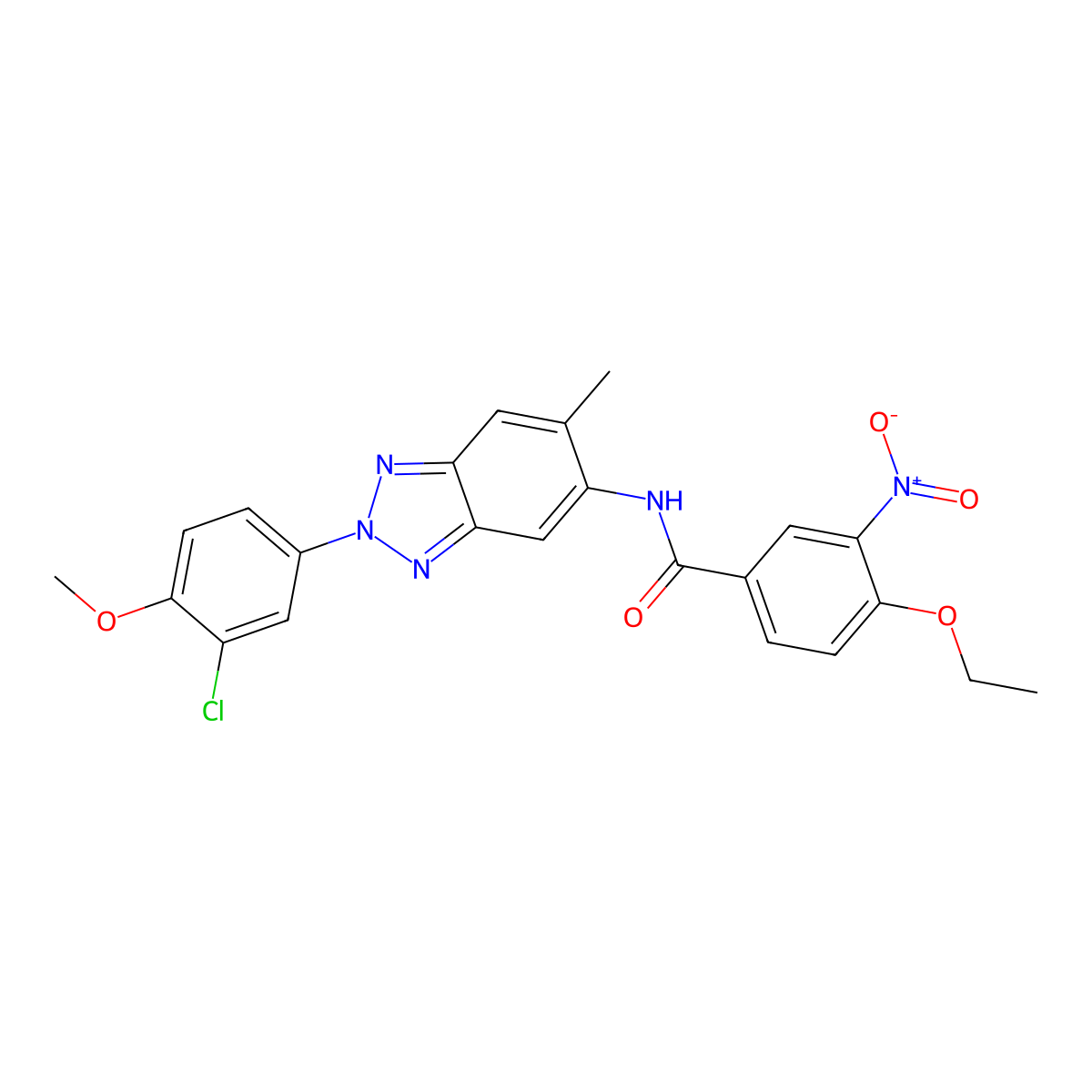 N-[2-(3-chloro-4-methoxyphenyl)-6-methylbenzotriazol-5-yl]-4-ethoxy-3-nitrobenzamide molecular structure, CAS 431926-93-1