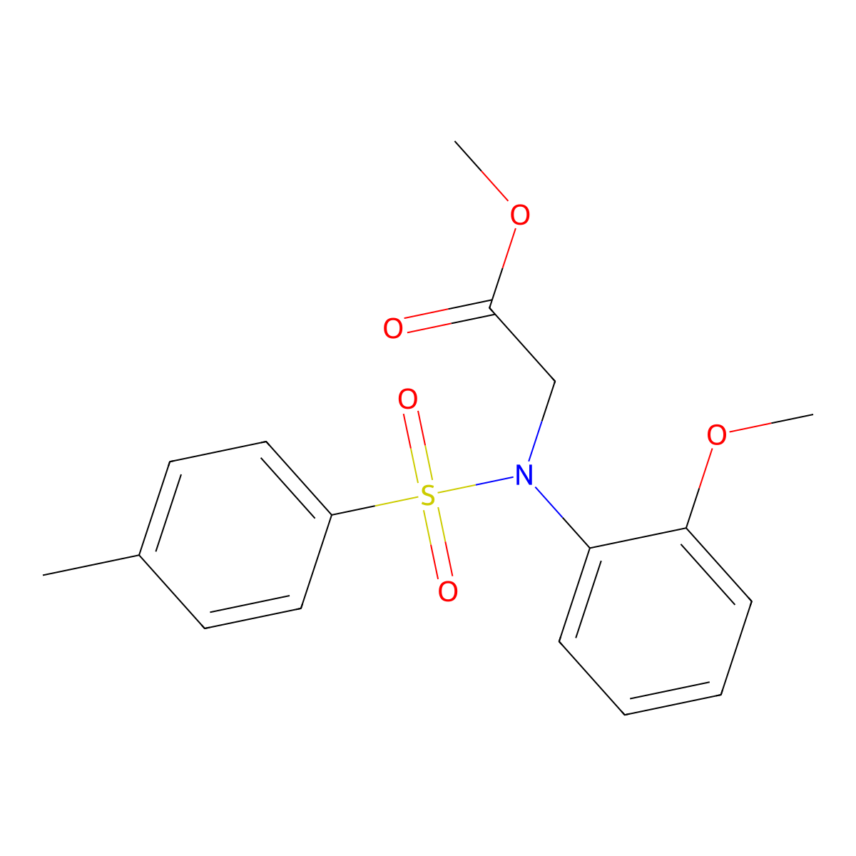 Methyl 2-{(2-methoxyphenyl)[(4-methylphenyl)sulfonyl]amino}acetate molecular structure, CAS 431927-05-8