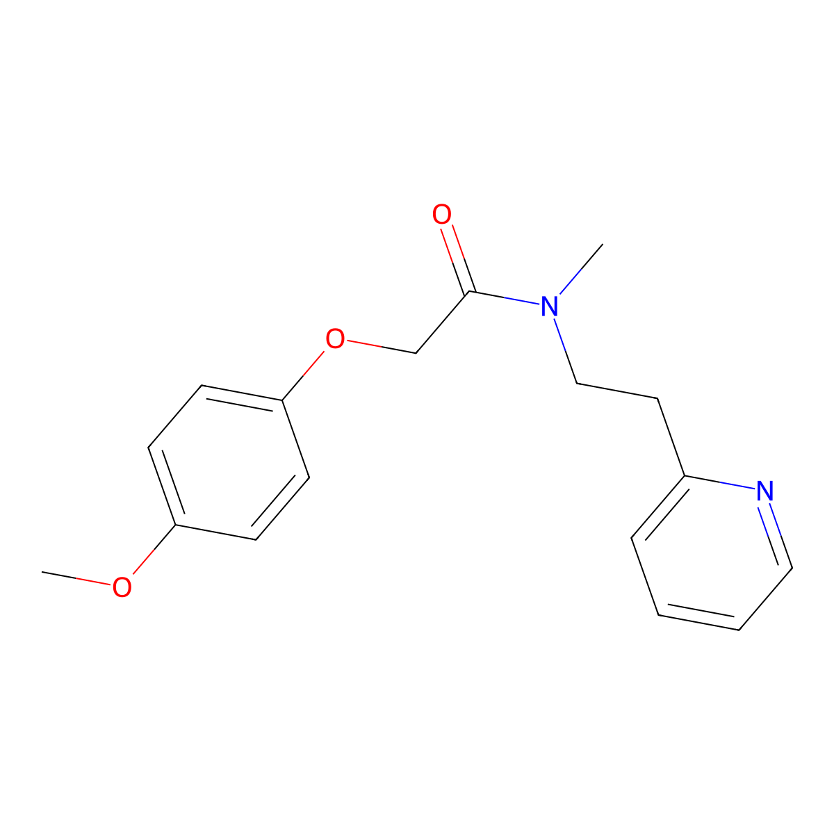 2-(4-methoxyphenoxy)-N-methyl-N-(2-pyridin-2-ylethyl)acetamide molecular structure, CAS 431927-10-5