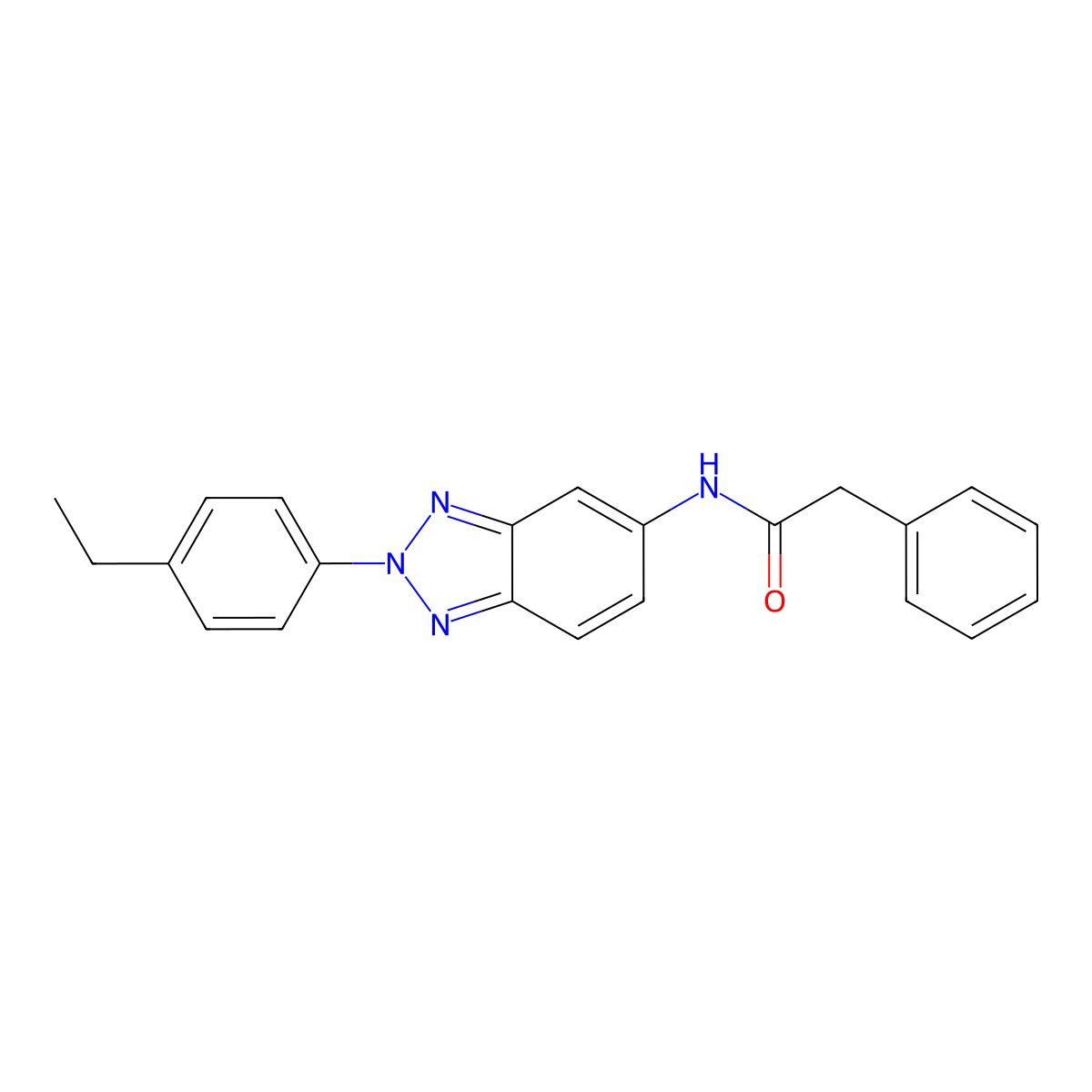 N-[2-(4-ethylphenyl)benzotriazol-5-yl]-2-phenylacetamide molecular structure, CAS 431927-17-2