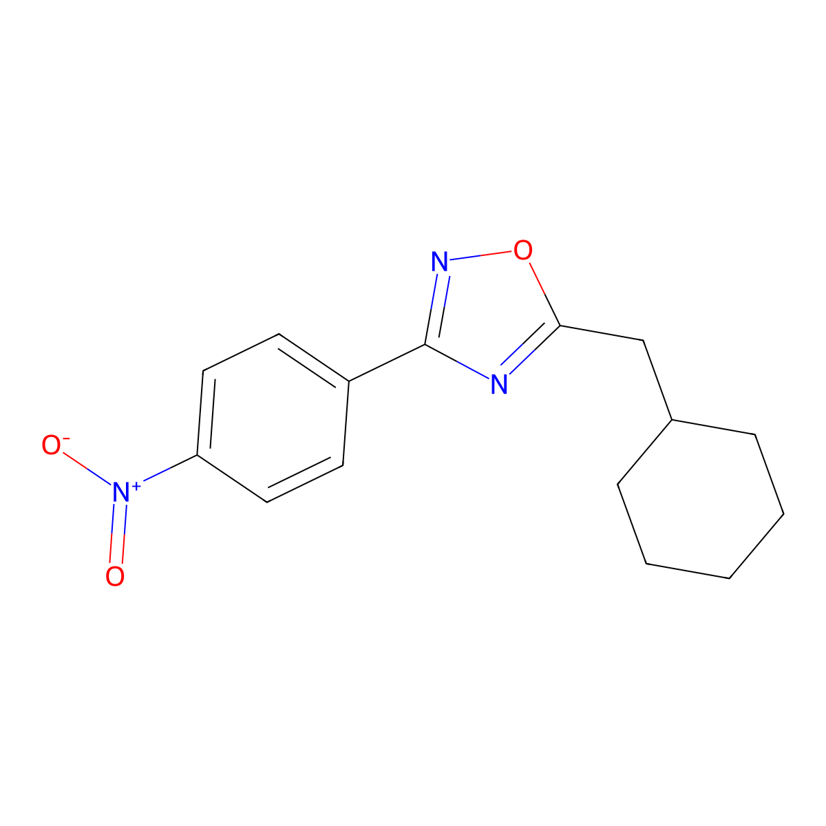 5-(Cyclohexylmethyl)-3-(4-nitrophenyl)-1,2,4-oxadiazole molecular structure, CAS 431927-21-8