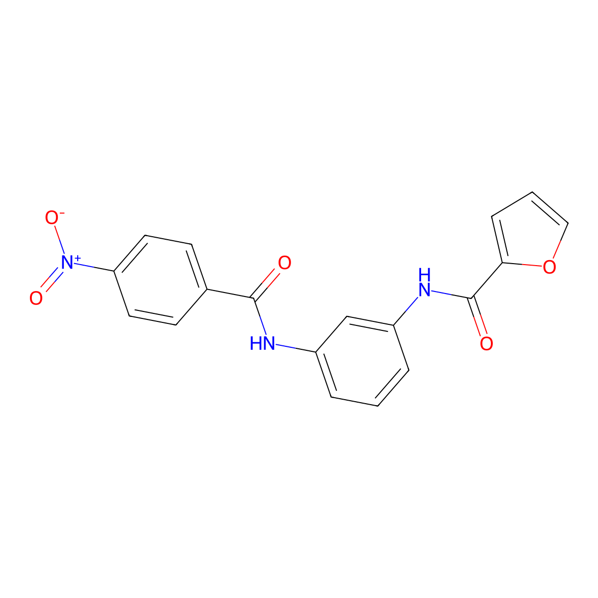 N-[3-[[(4-nitrophenyl)-oxomethyl]amino]phenyl]-2-furancarboxamide molecular structure, CAS 431927-26-3