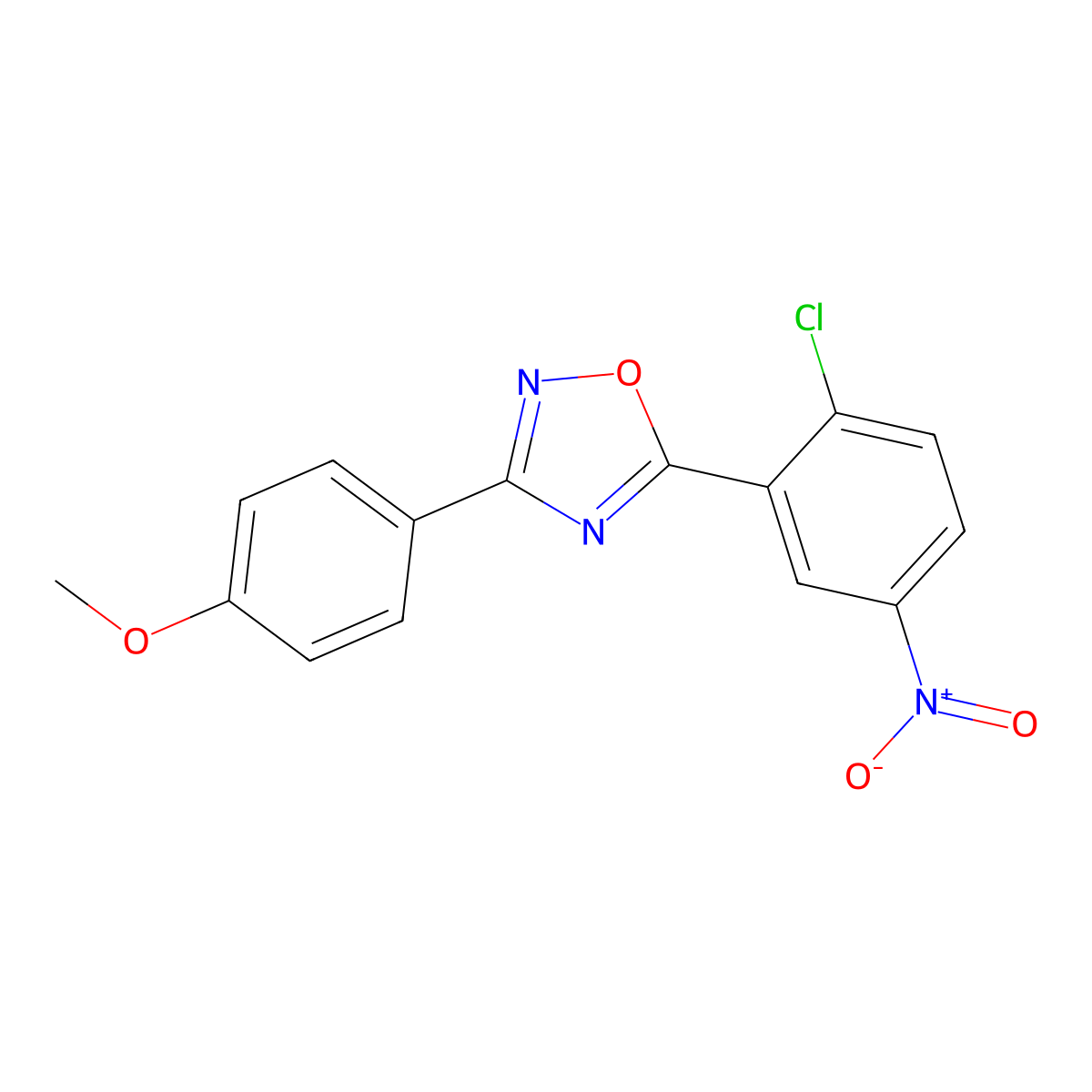 5-(2-Chloro-5-nitrophenyl)-3-(4-methoxyphenyl)-1,2,4-oxadiazole molecular structure, CAS 431927-28-5