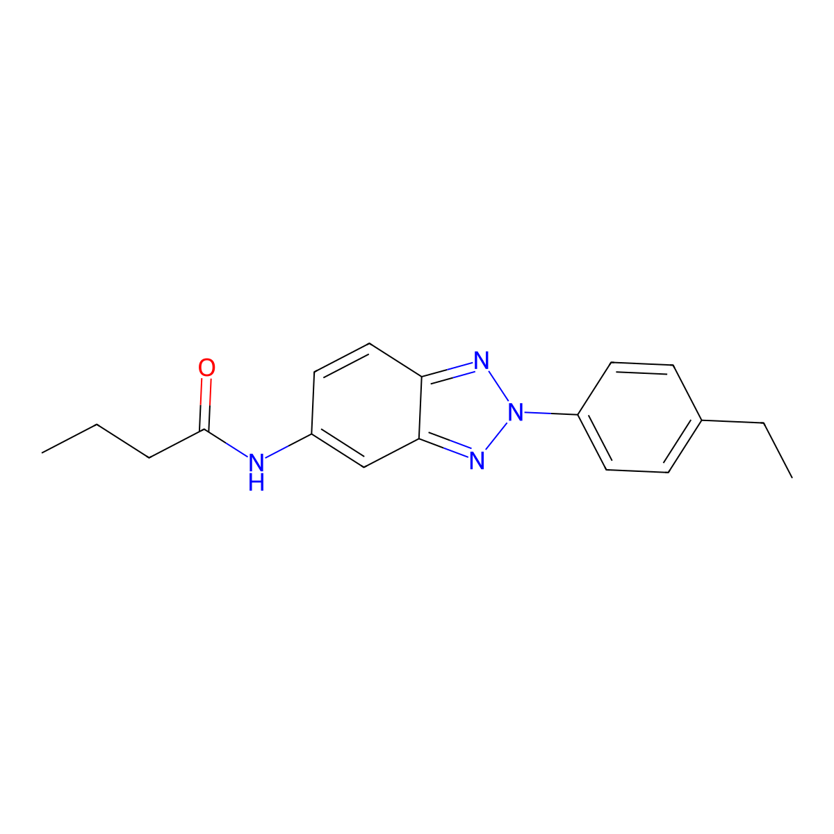 N-[2-(4-ethylphenyl)-2H-benzotriazol-5-yl]butanamide molecular structure, CAS 431927-33-2