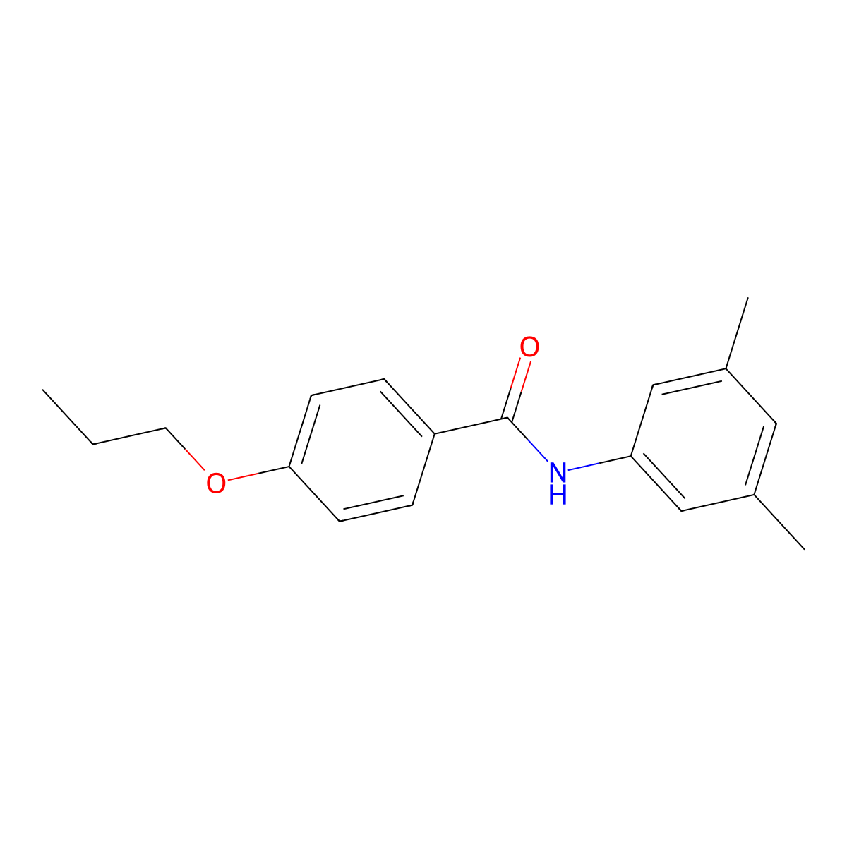 N-(3,5-dimethylphenyl)-4-propoxybenzamide molecular structure, CAS 431927-45-6