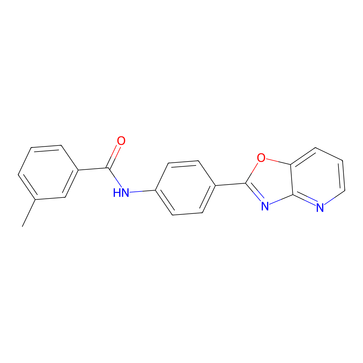 3-methyl-N-[4-([1,3]oxazolo[4,5-b]pyridin-2-yl)phenyl]benzamide molecular structure, CAS 431927-51-4