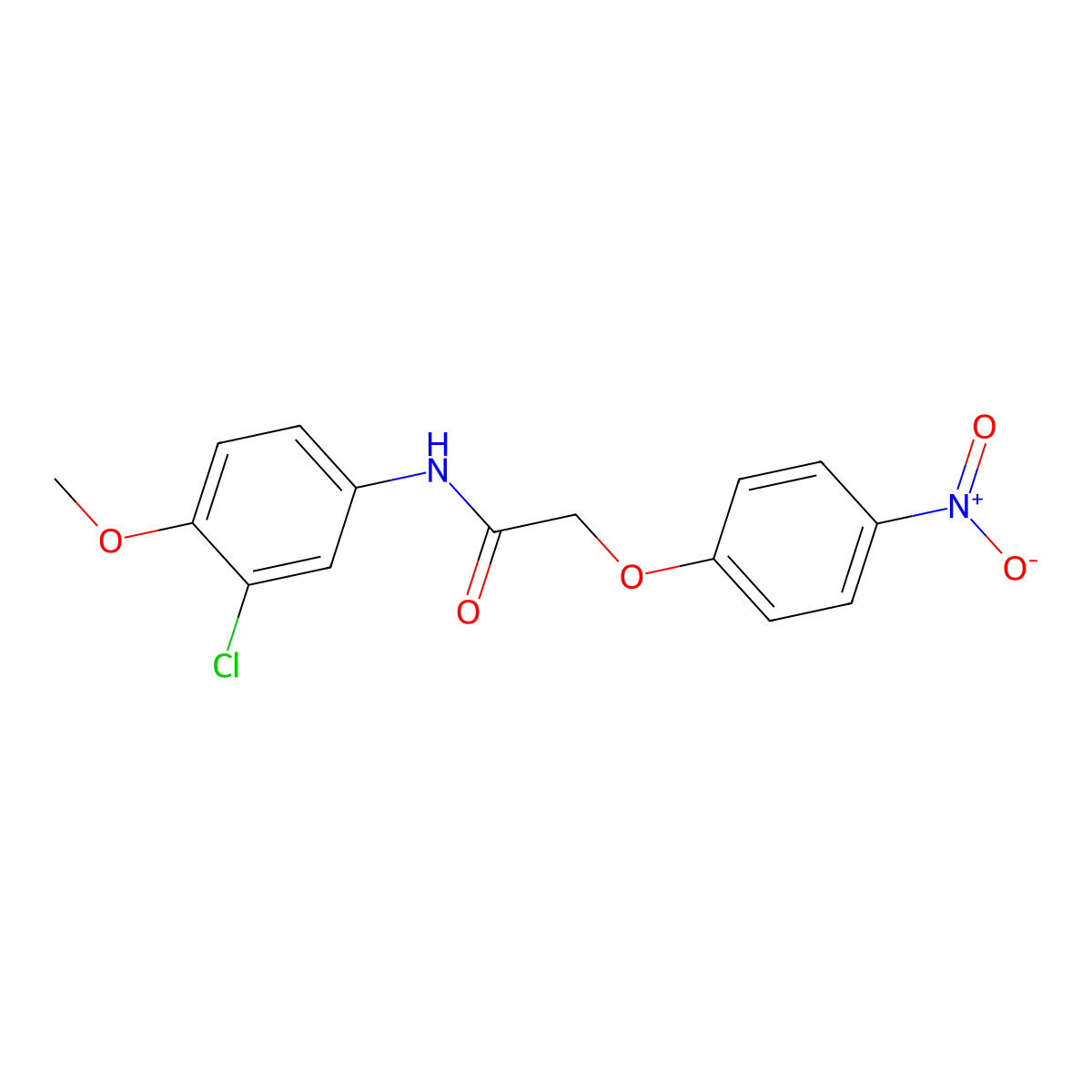 N-(3-chloro-4-methoxyphenyl)-2-(4-nitrophenoxy)acetamide molecular structure, CAS 431927-56-9