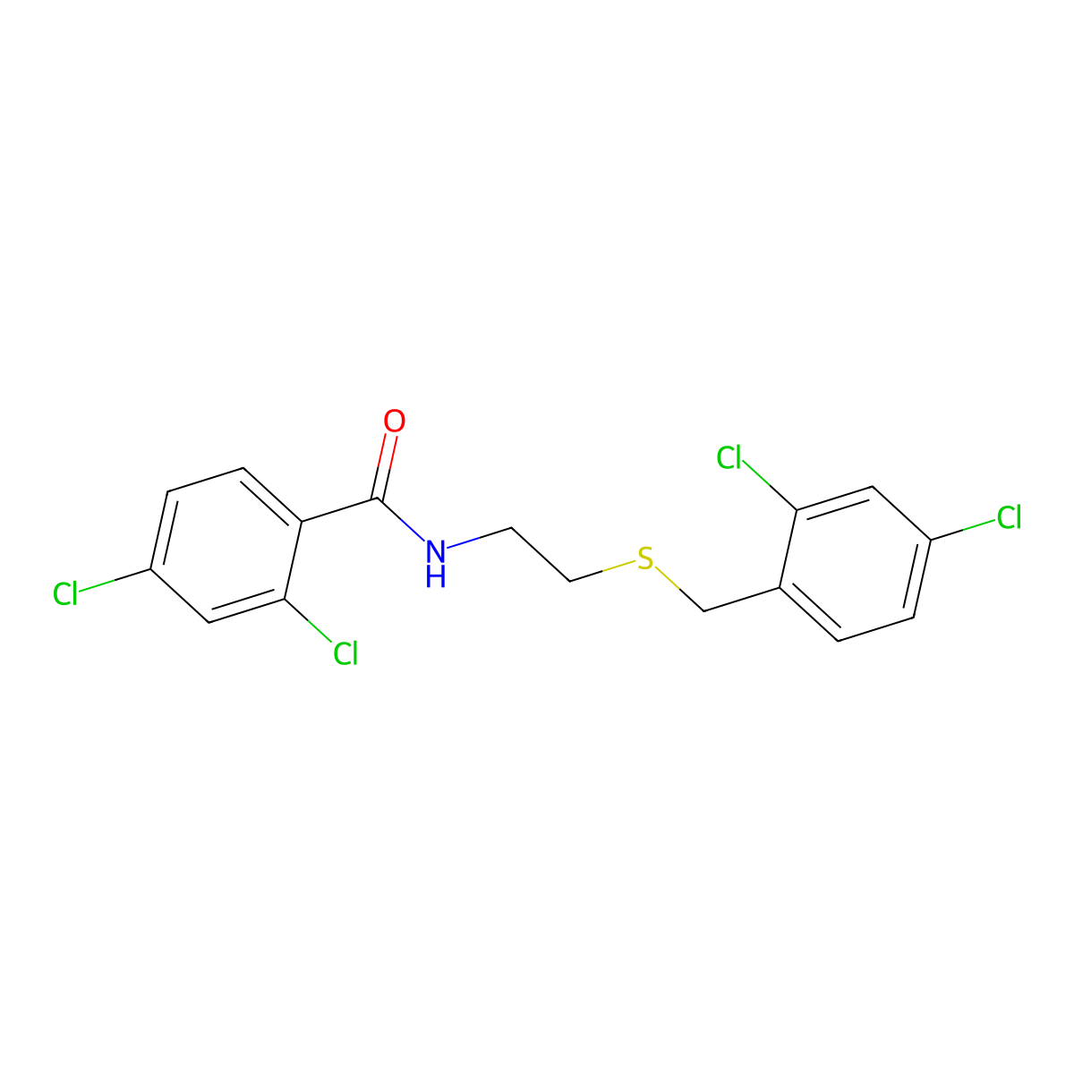 2,4-dichloro-N-[2-[(2,4-dichlorophenyl)methylsulfanyl]ethyl]benzamide molecular structure, CAS 431927-59-2